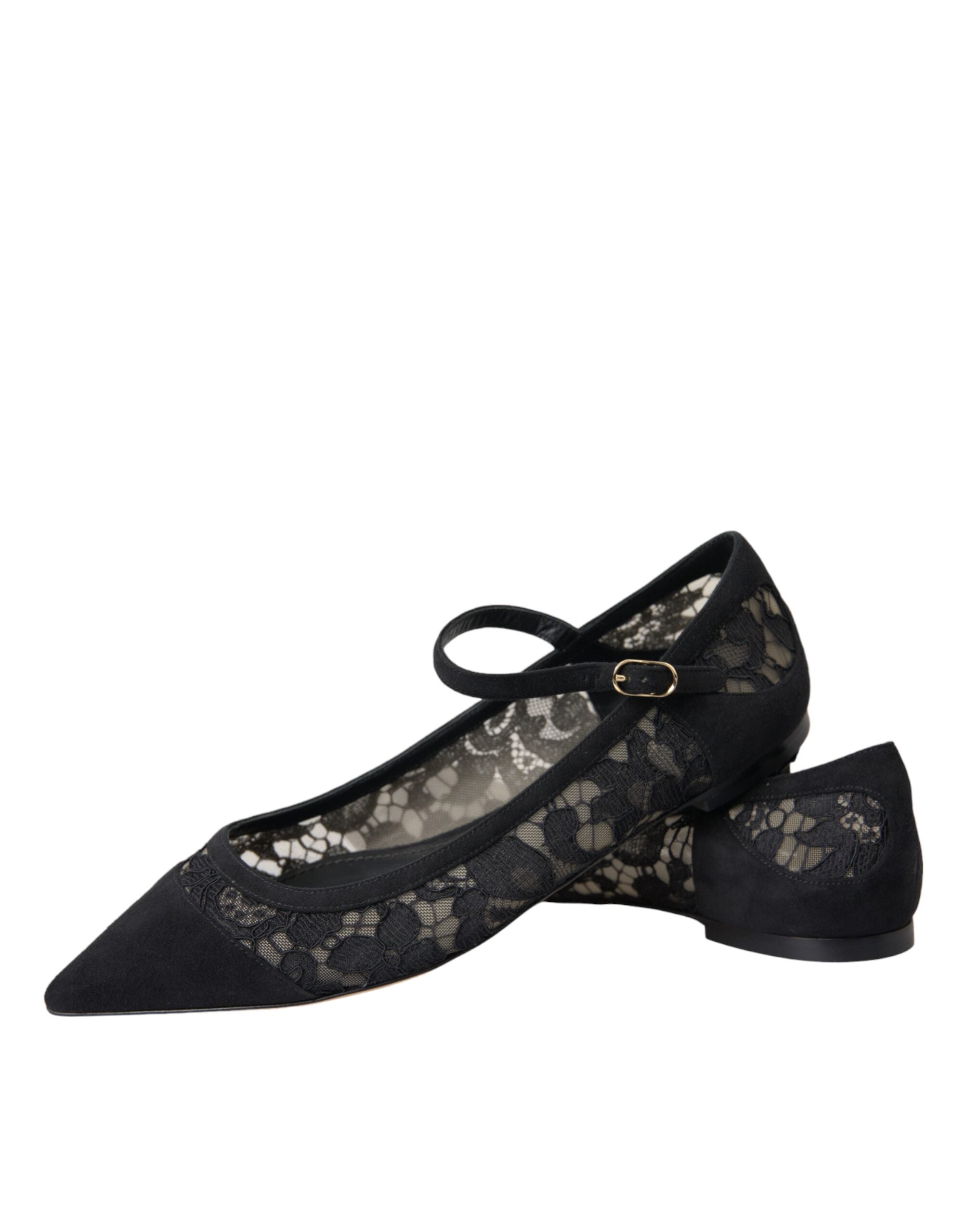 Παπούτσια Dolce & Gabbana Black Taormina Lace Bellucci Flats