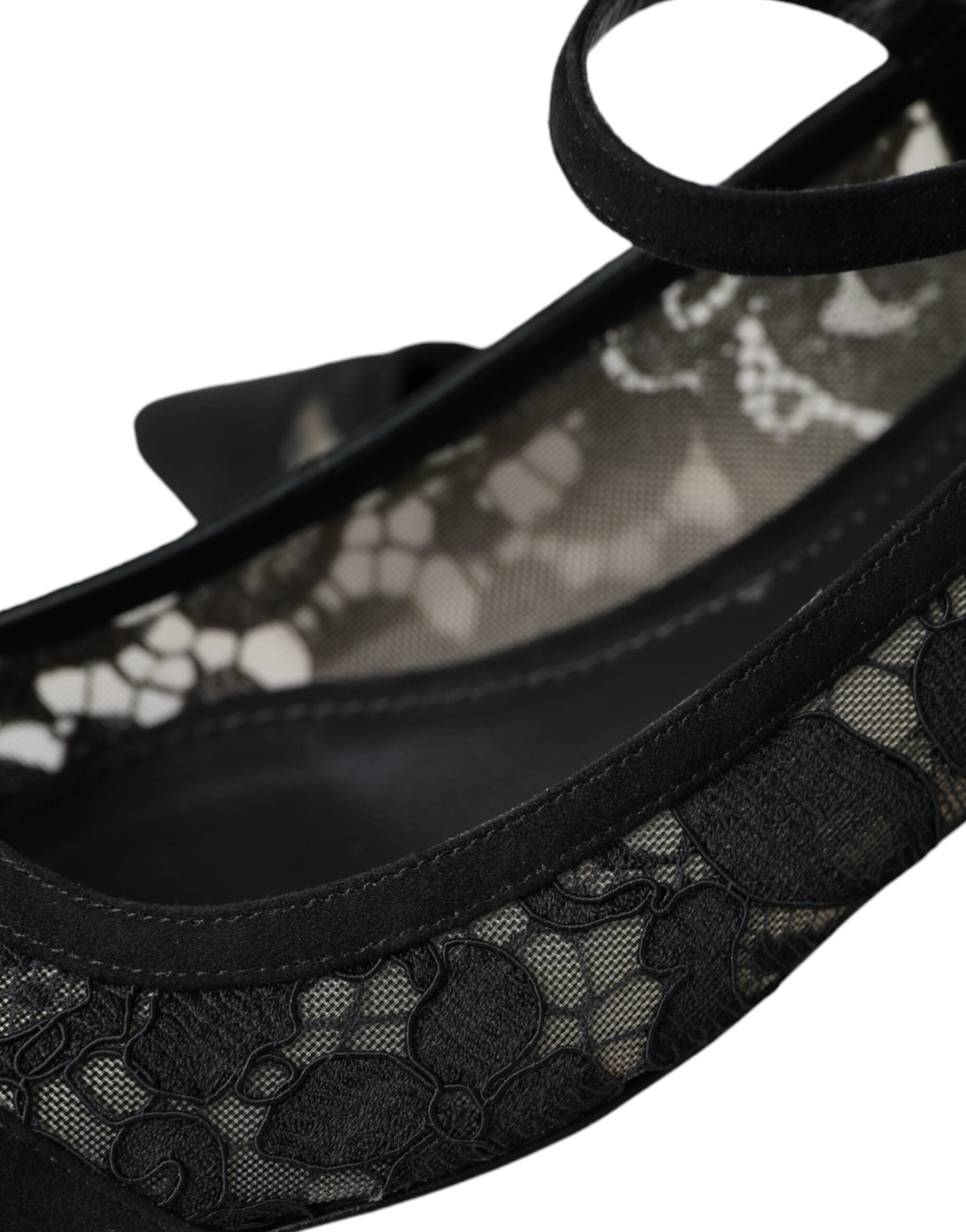 Παπούτσια Dolce & Gabbana Black Taormina Lace Bellucci Flats