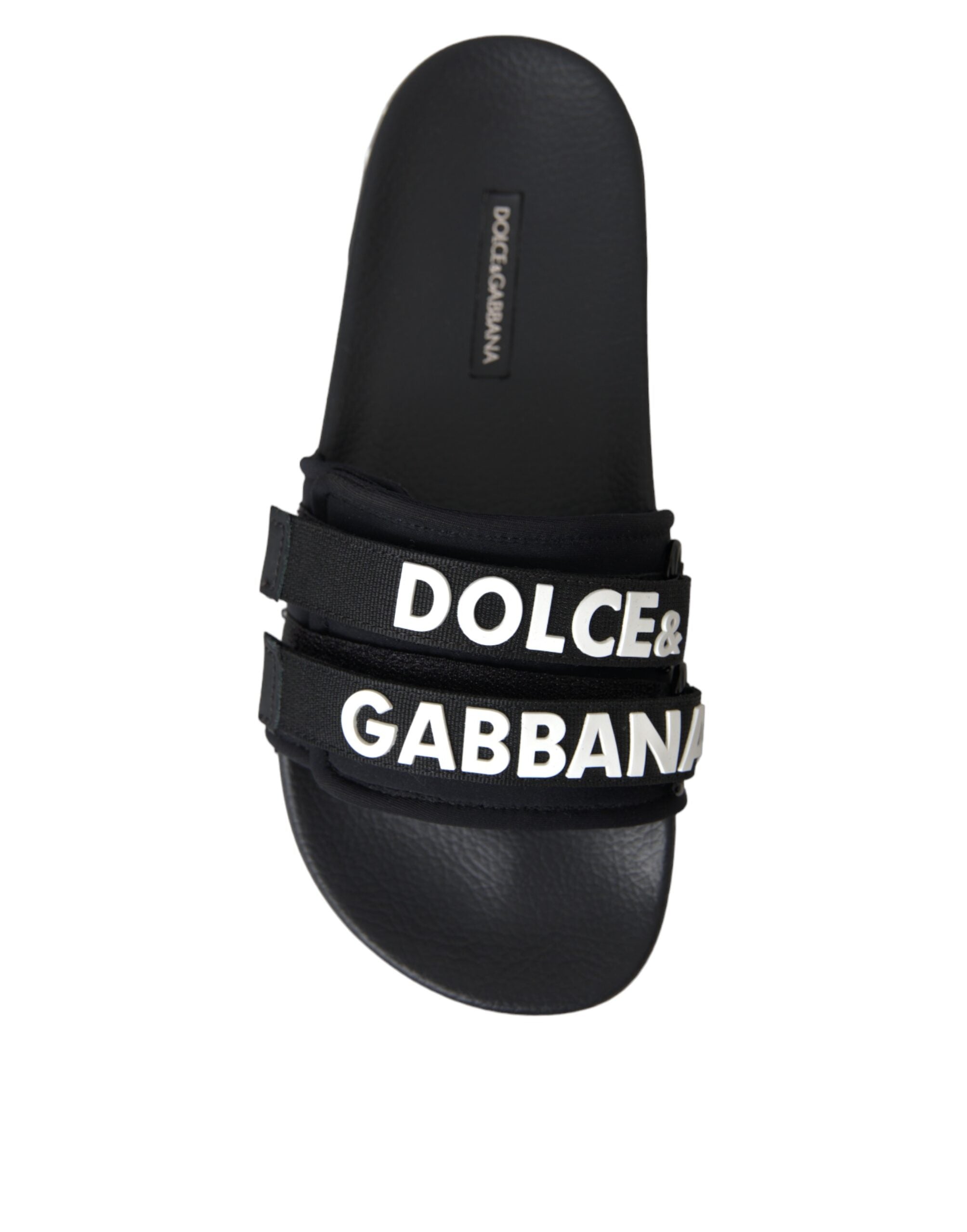 Dolce & Gabbana Μαύρο λογότυπο Beachwear Flats σανδάλια Παπούτσια