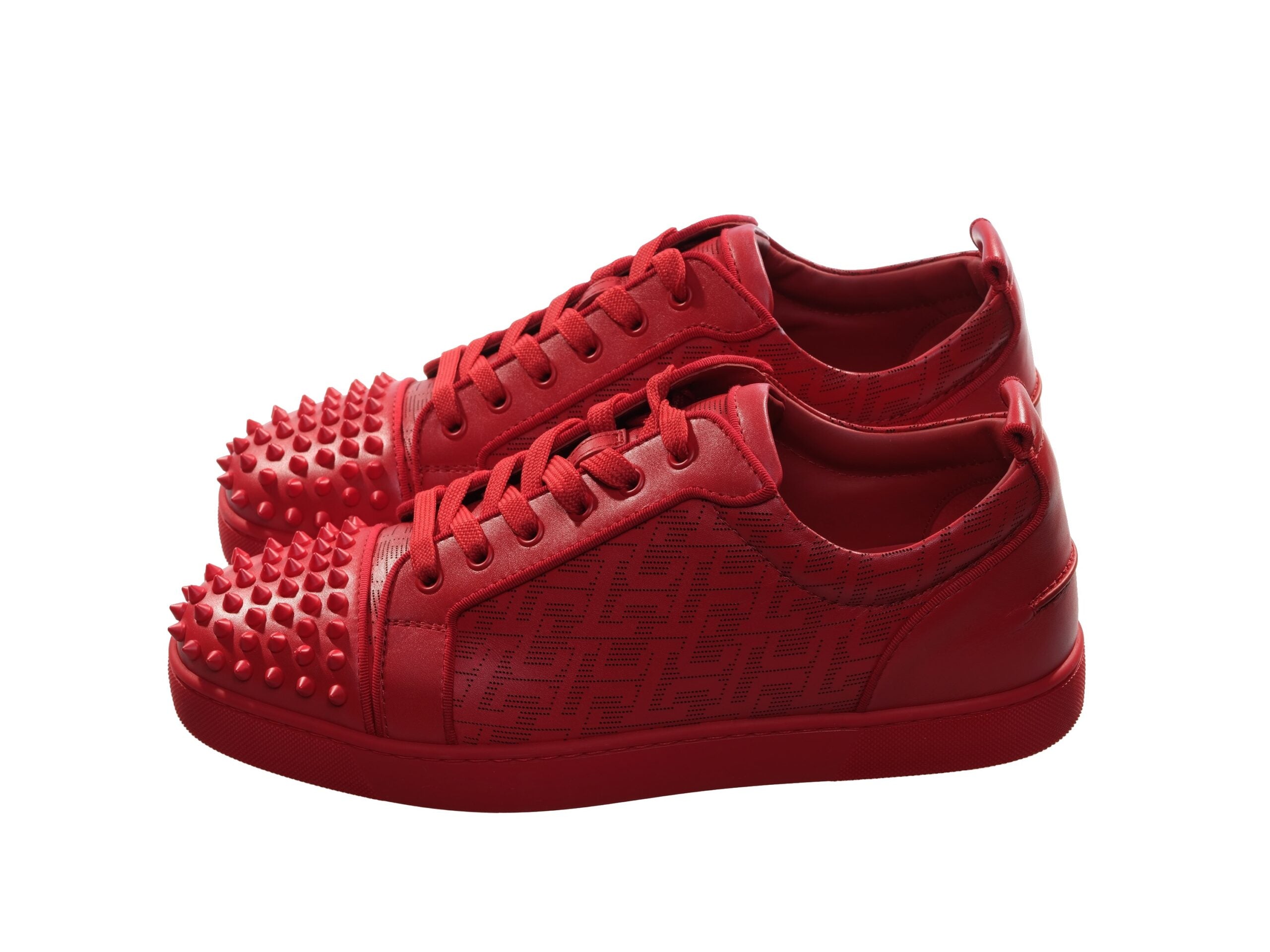 Δερμάτινα αθλητικά παπούτσια Christian Louboutin Louis Junior Spikes Orlato Red