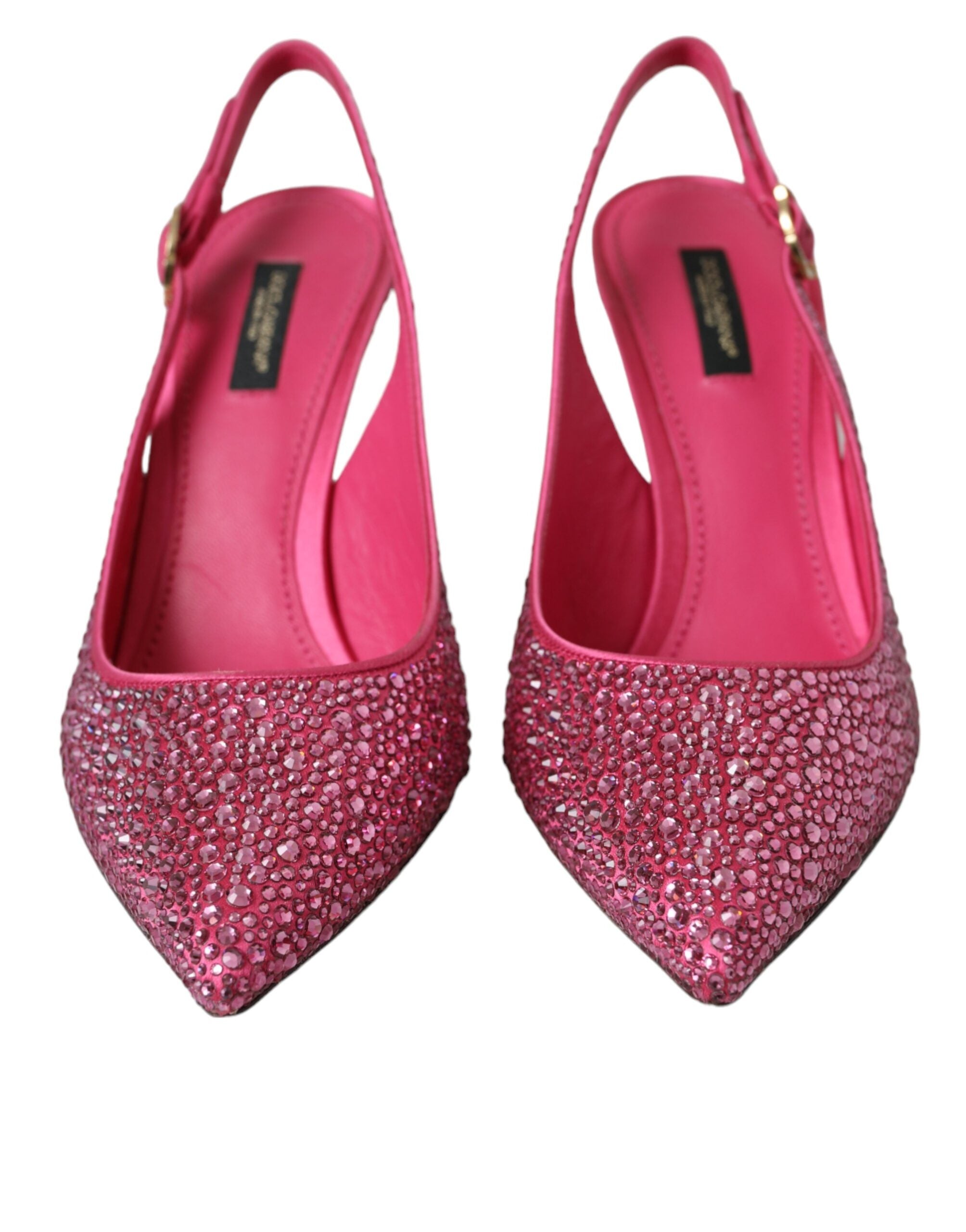 Dolce & Gabbana Pink Strass Crystal Heels Slingbacks Παπούτσια