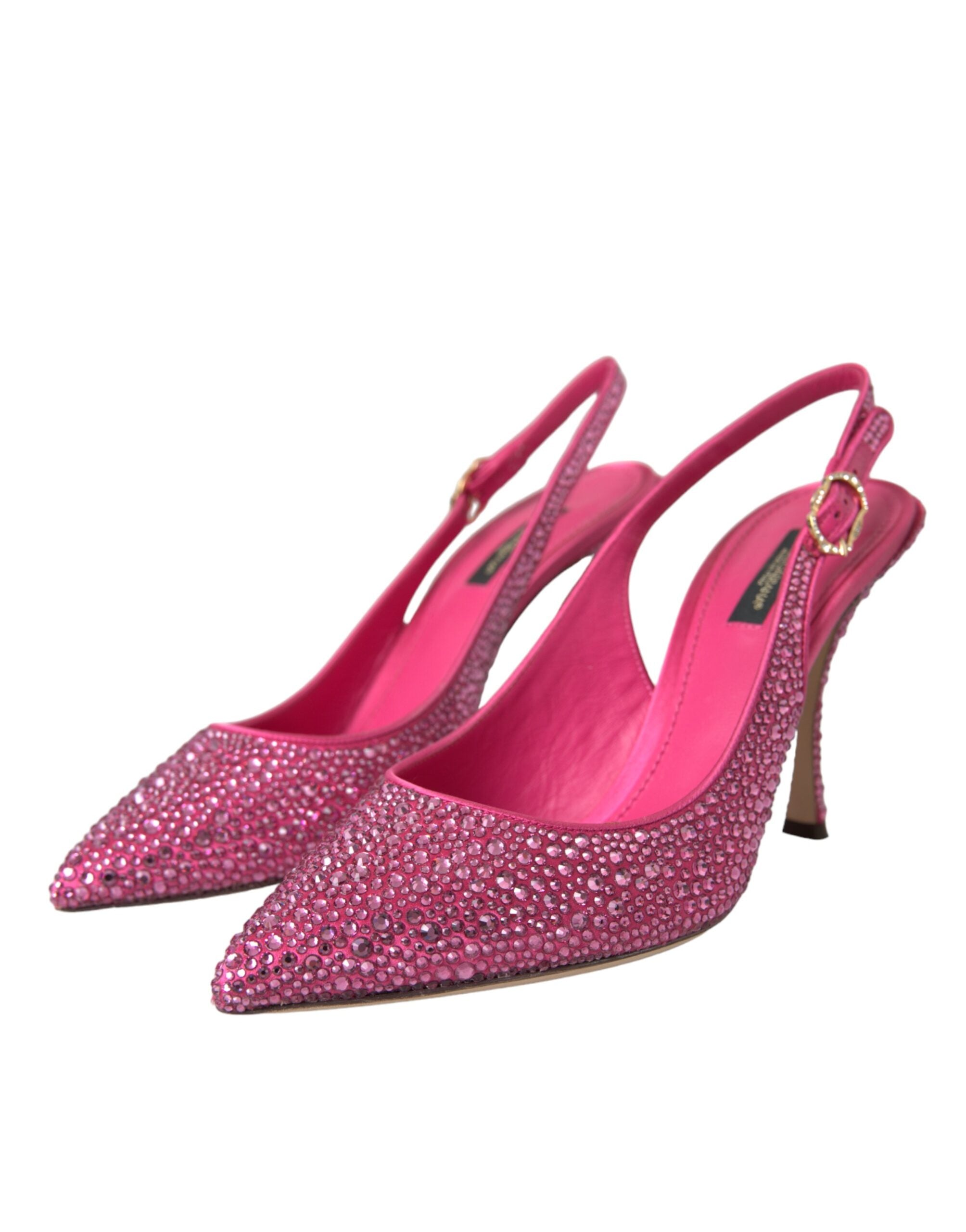 Dolce & Gabbana Pink Strass Crystal Heels Slingbacks Παπούτσια