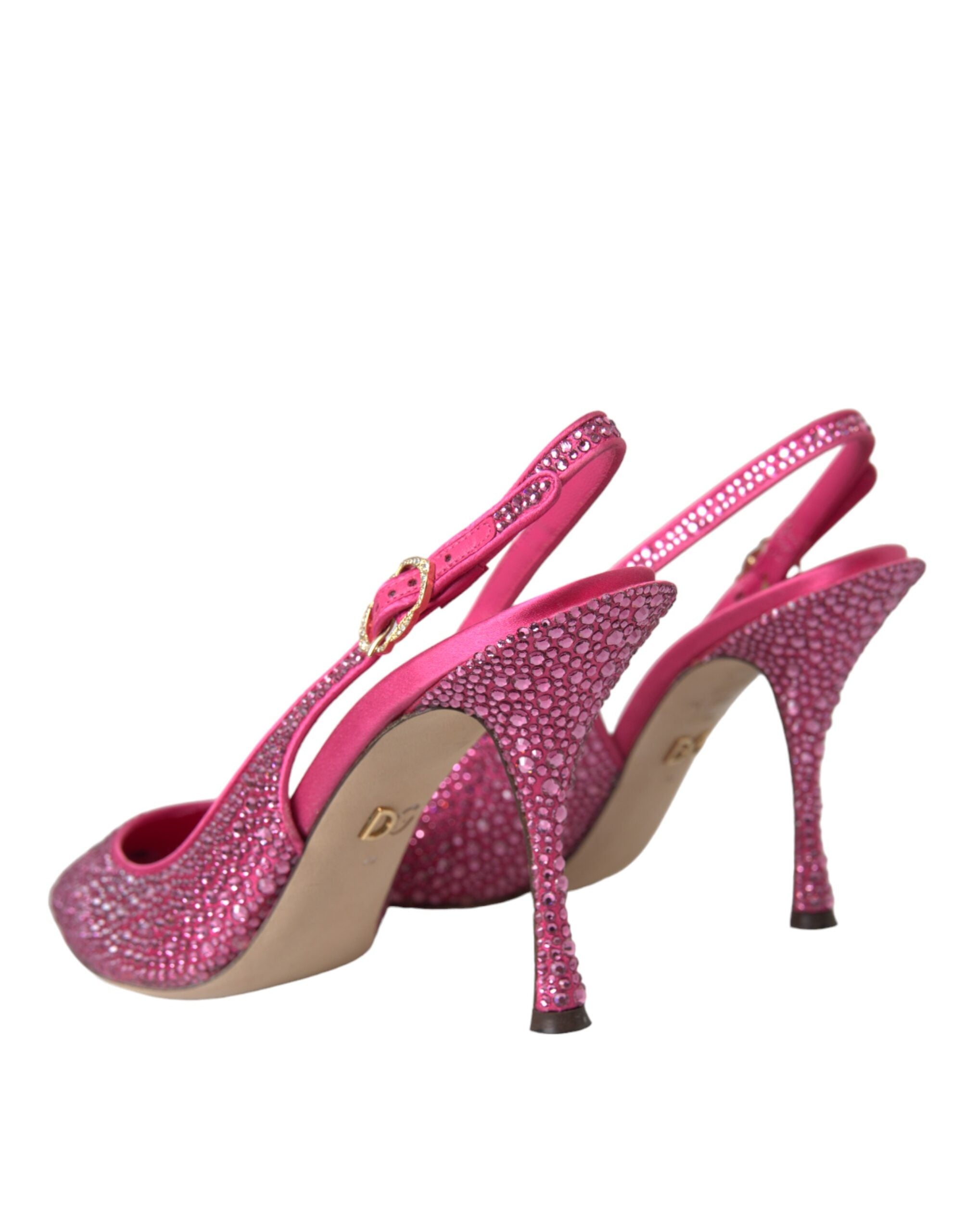 Dolce & Gabbana Pink Strass Crystal Heels Slingbacks Παπούτσια