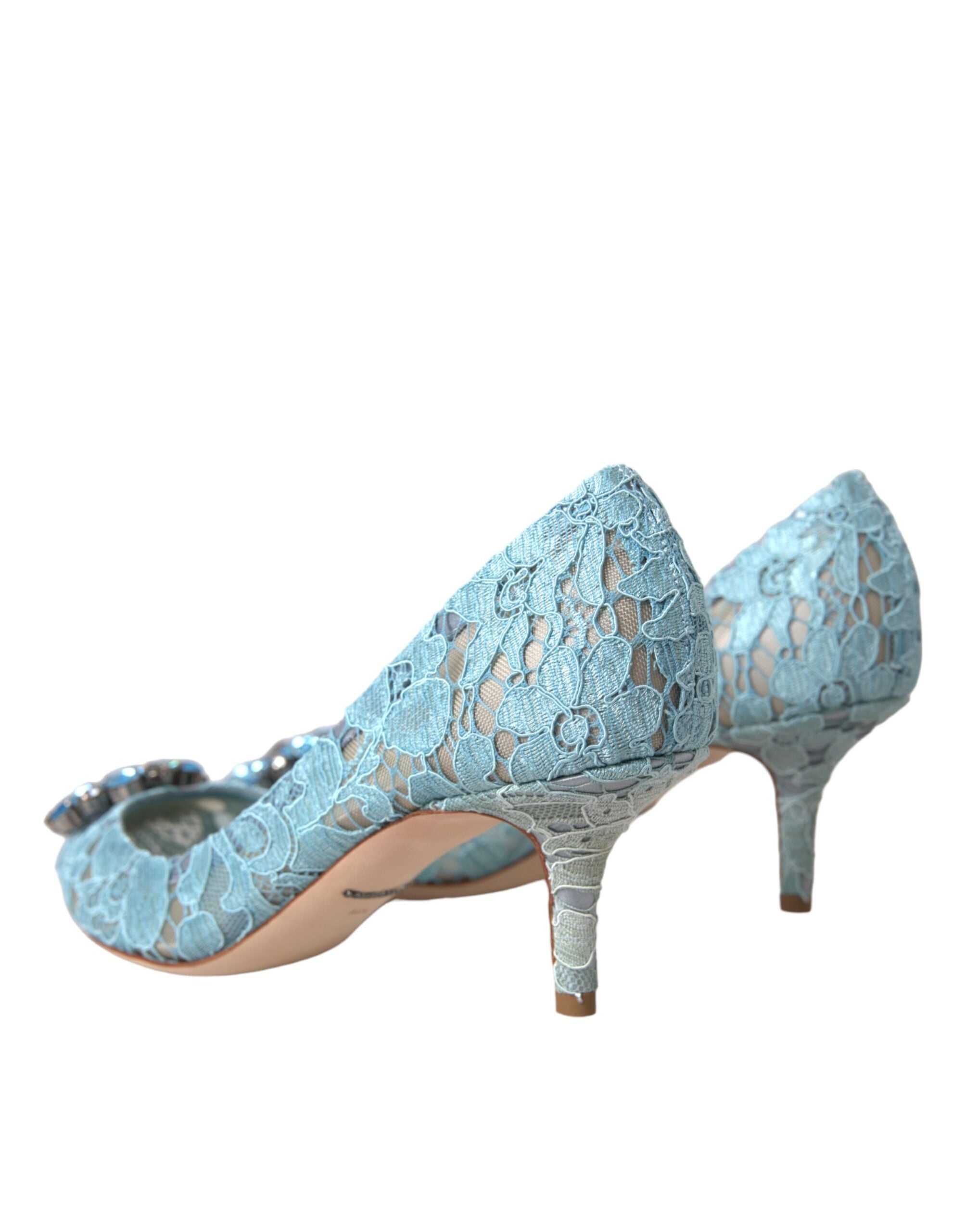 Παπούτσια Dolce & Gabbana Blue Taormina Lace Crystal Heel Pumps