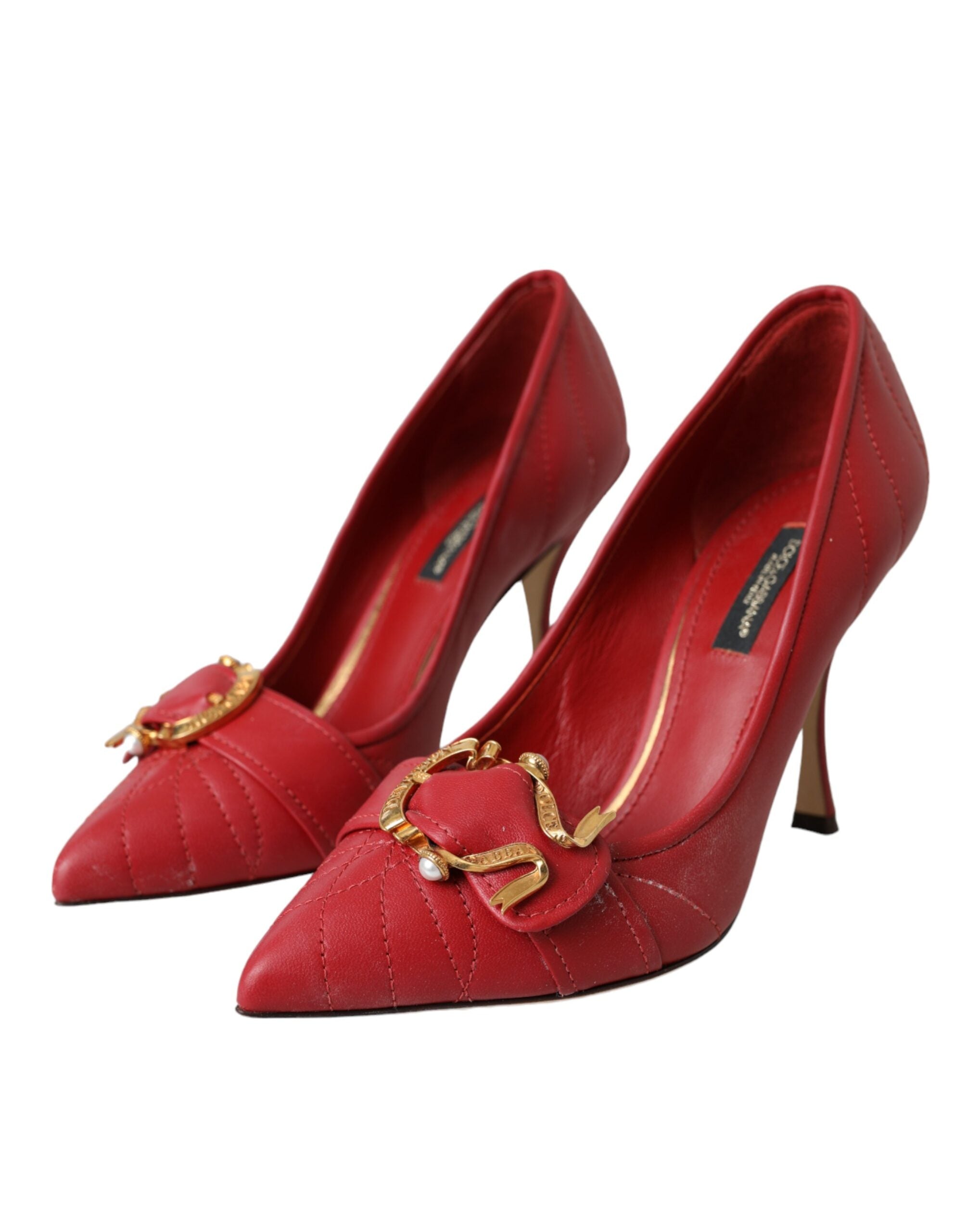 Παπούτσια Dolce & Gabbana Red Devotion με δερμάτινα τακούνια Pumps