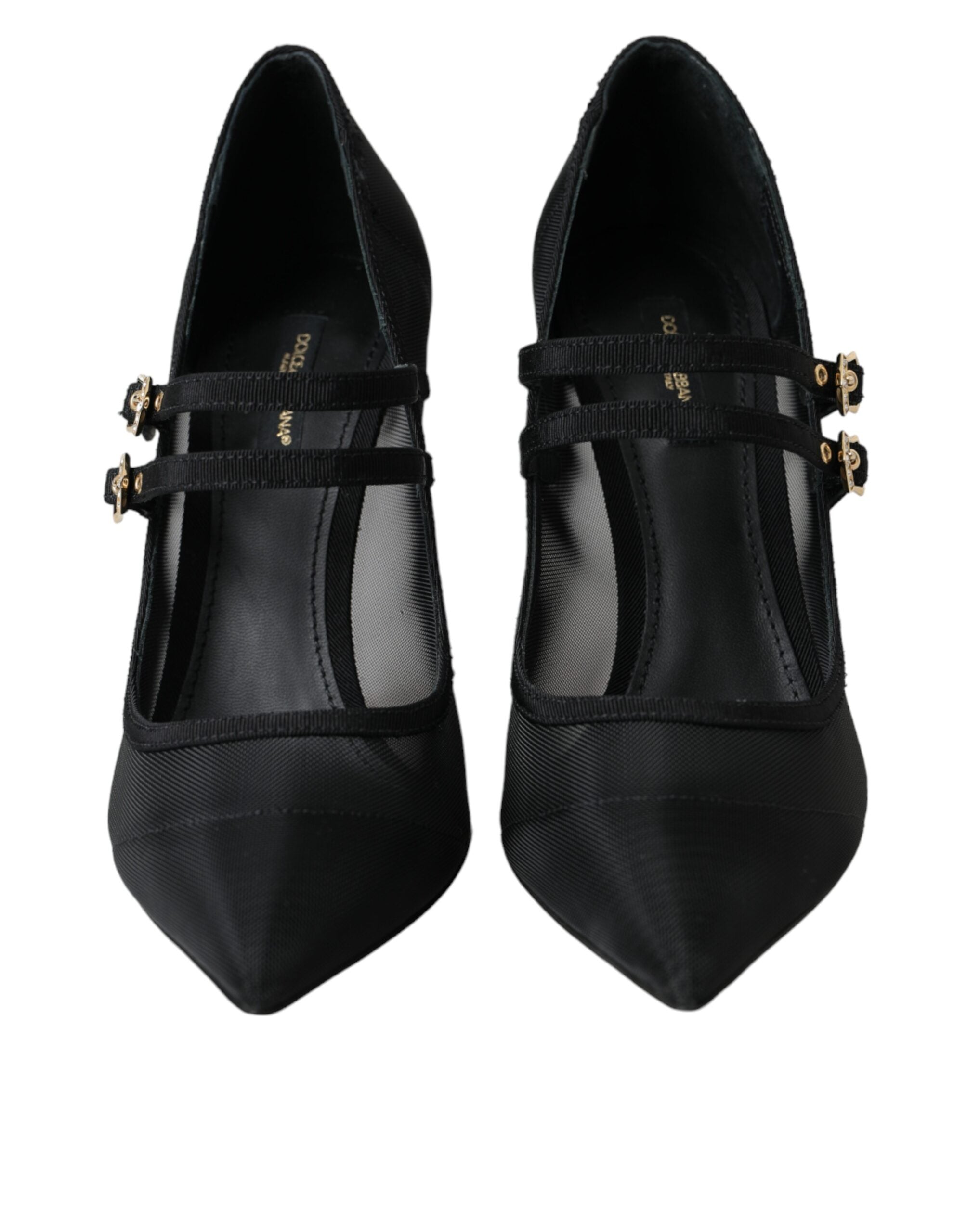 Παπούτσια Dolce & Gabbana Black Mesh Mary Janes Heels Pumps