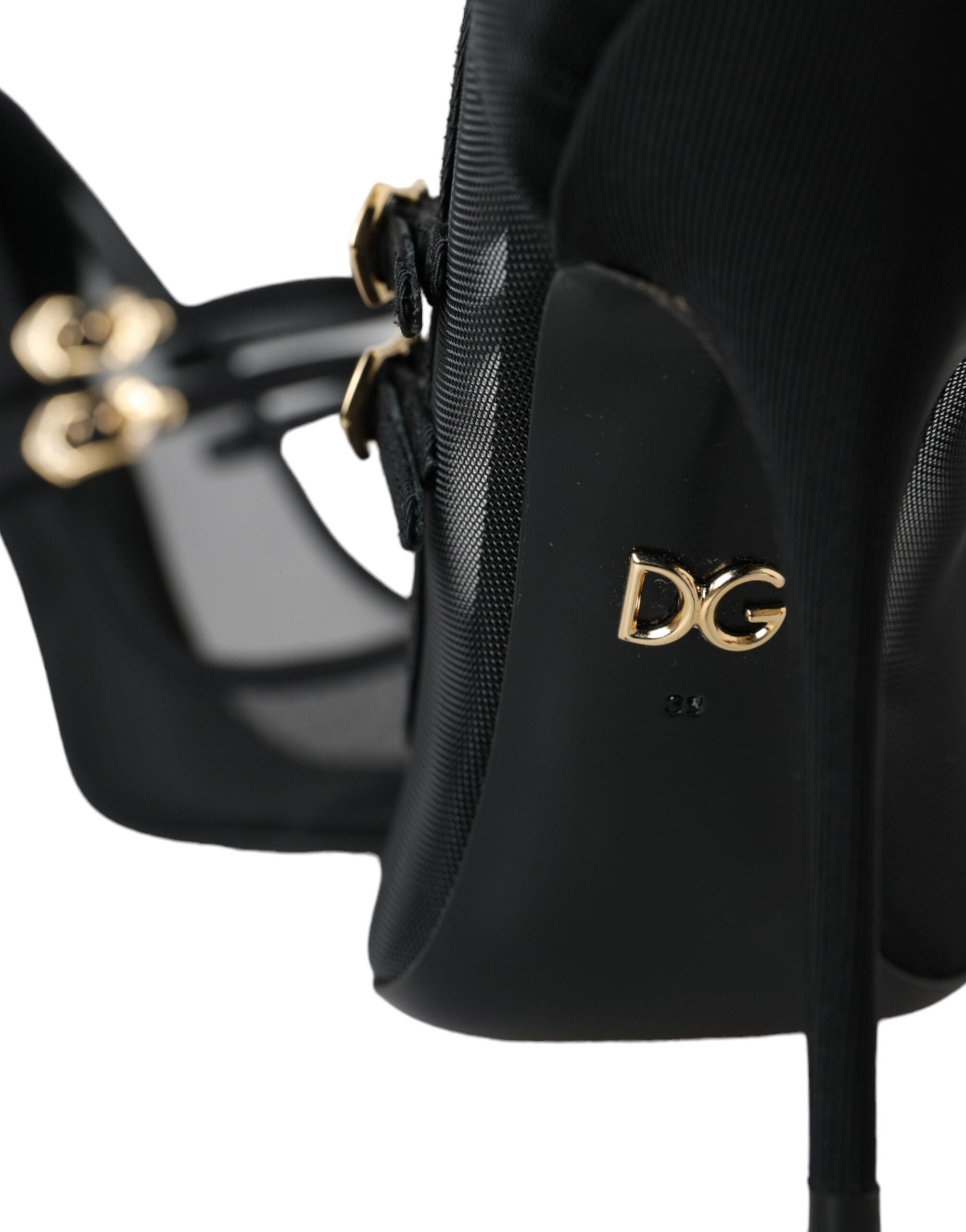 Παπούτσια Dolce & Gabbana Black Mesh Mary Janes Heels Pumps