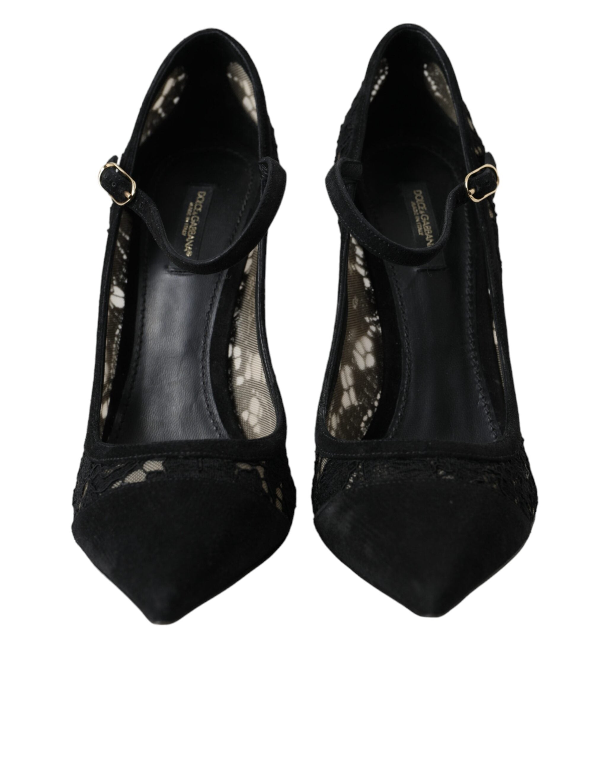 Παπούτσια Dolce & Gabbana Black Taormina Lace Mary Janes Pumps