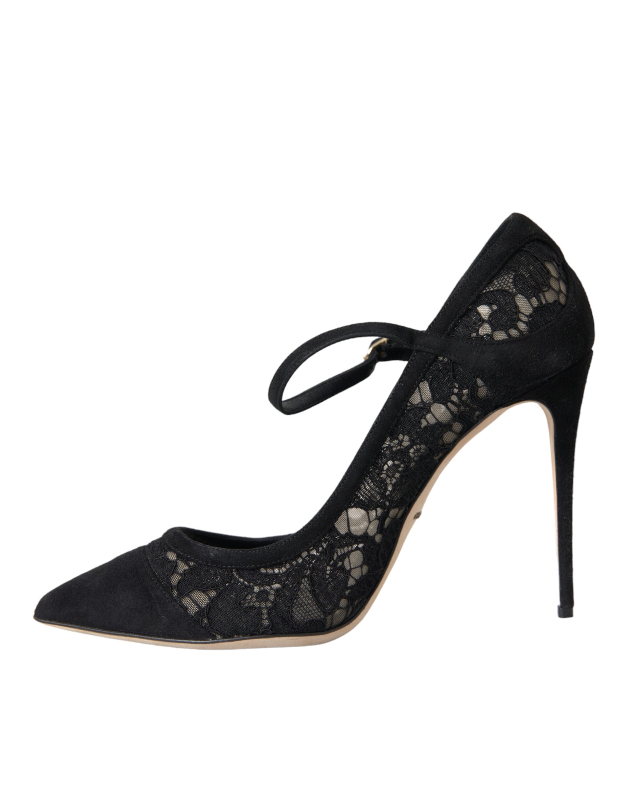 Παπούτσια Dolce & Gabbana Black Taormina Lace Mary Janes Pumps