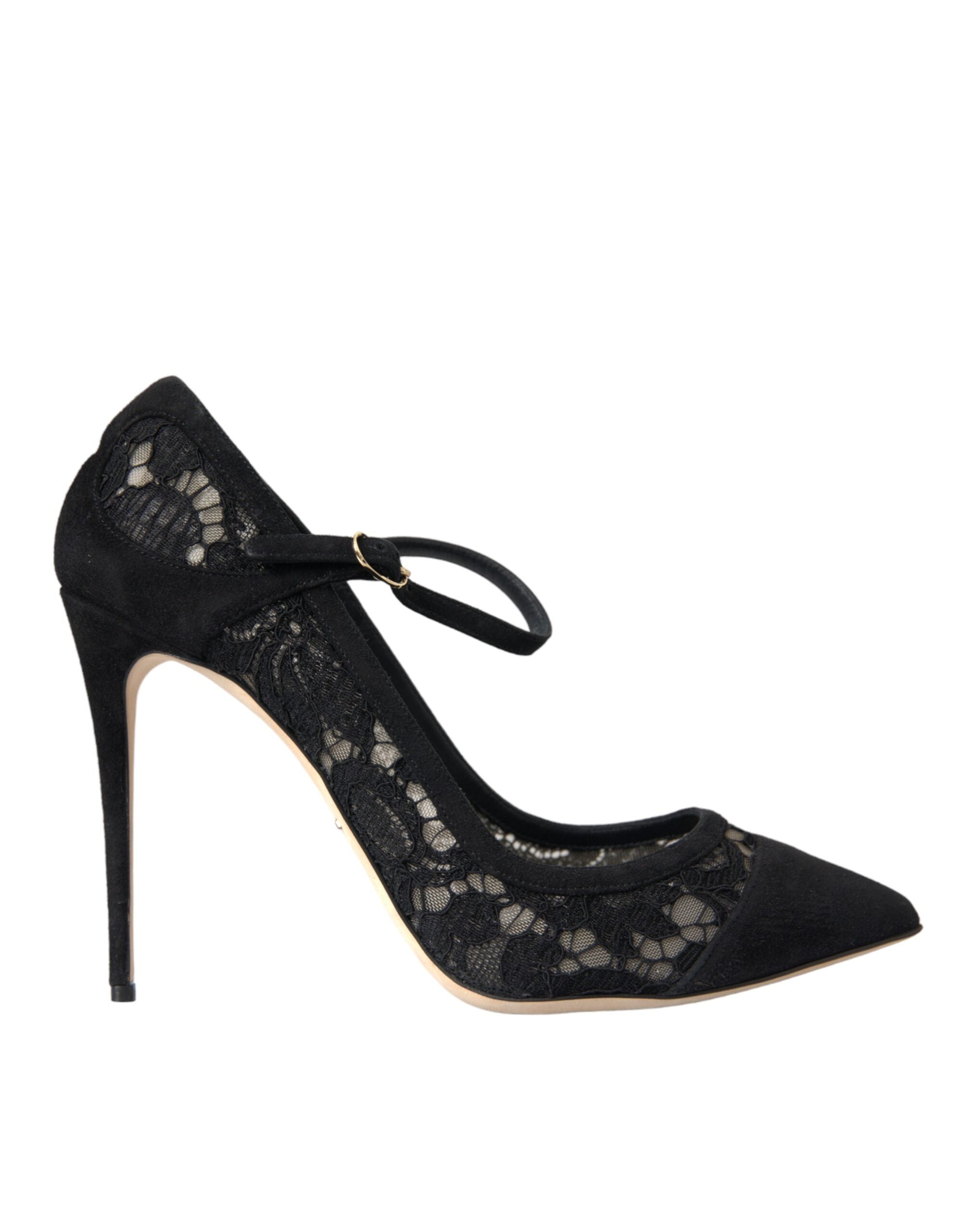 Παπούτσια Dolce & Gabbana Black Taormina Lace Mary Janes Pumps