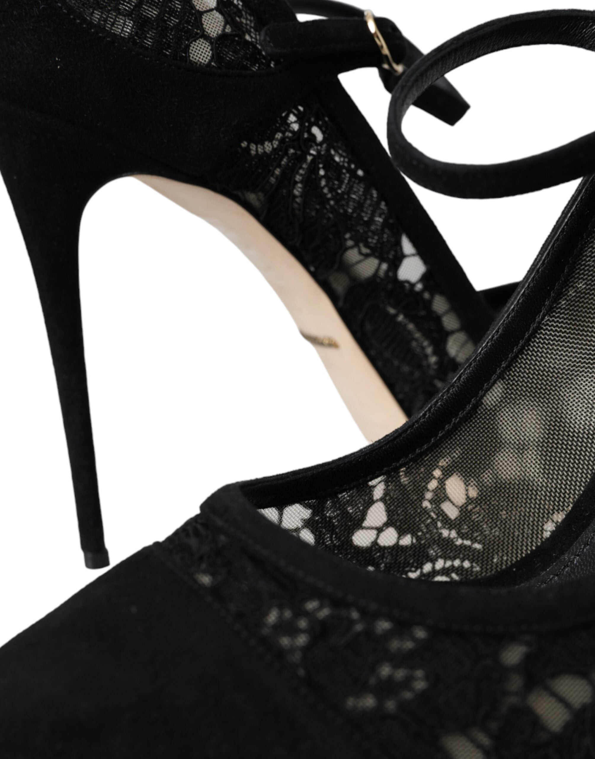 Παπούτσια Dolce & Gabbana Black Taormina Lace Mary Janes Pumps