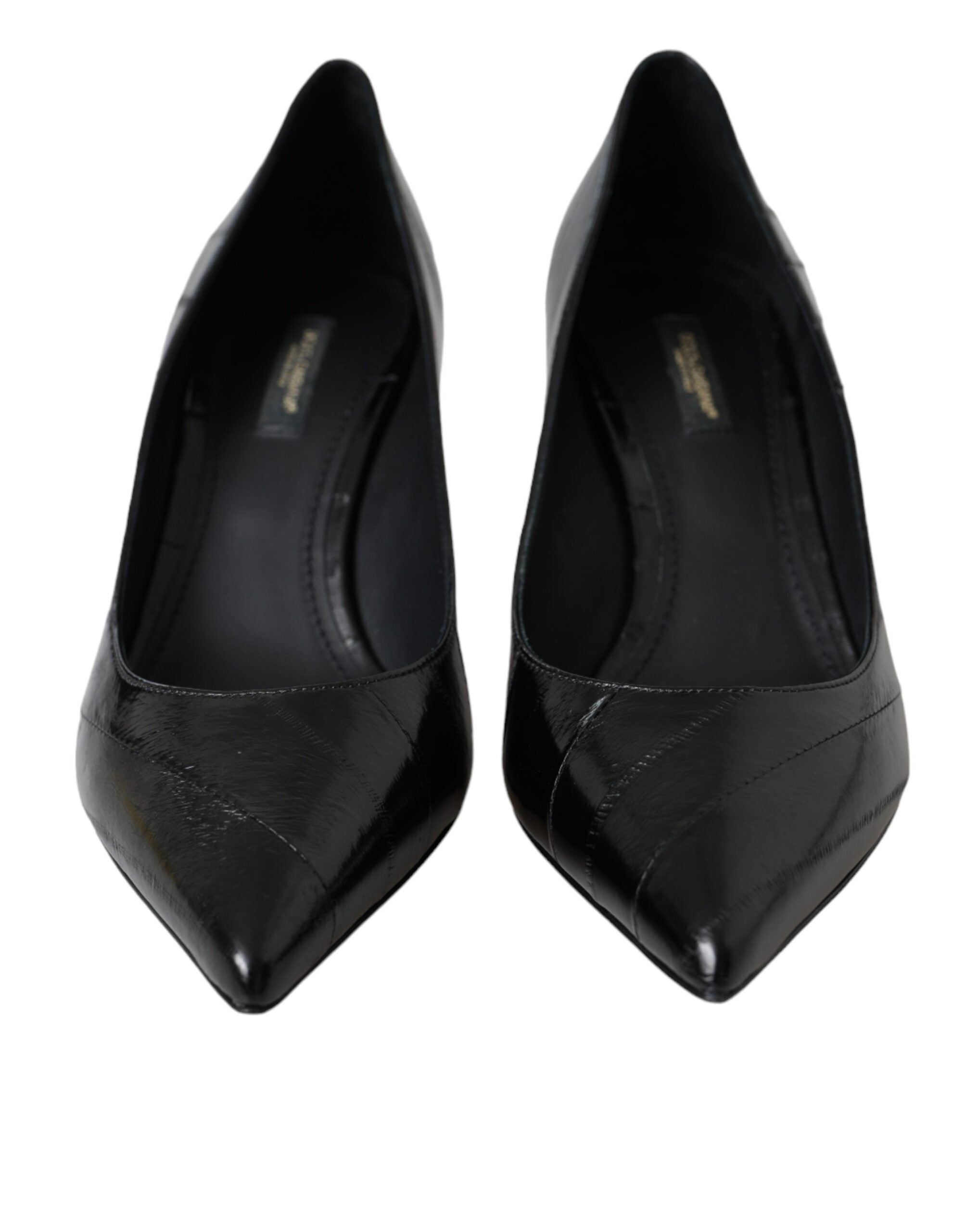 Παπούτσια Dolce & Gabbana Black Eel Leather Kitten Heels Pumps