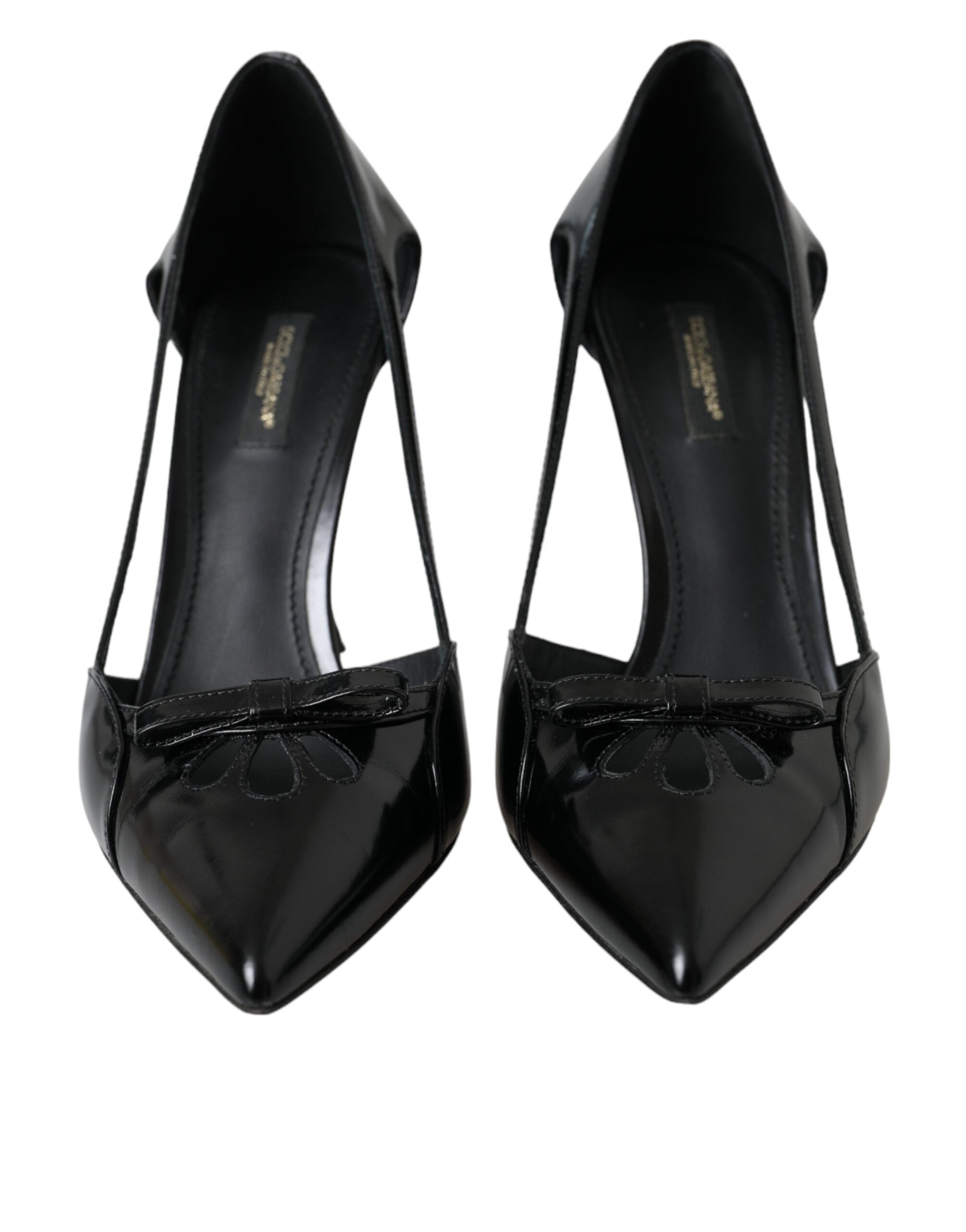 Παπούτσια Dolce & Gabbana Black Calf δερμάτινα με μυτερά τακούνια Pumps