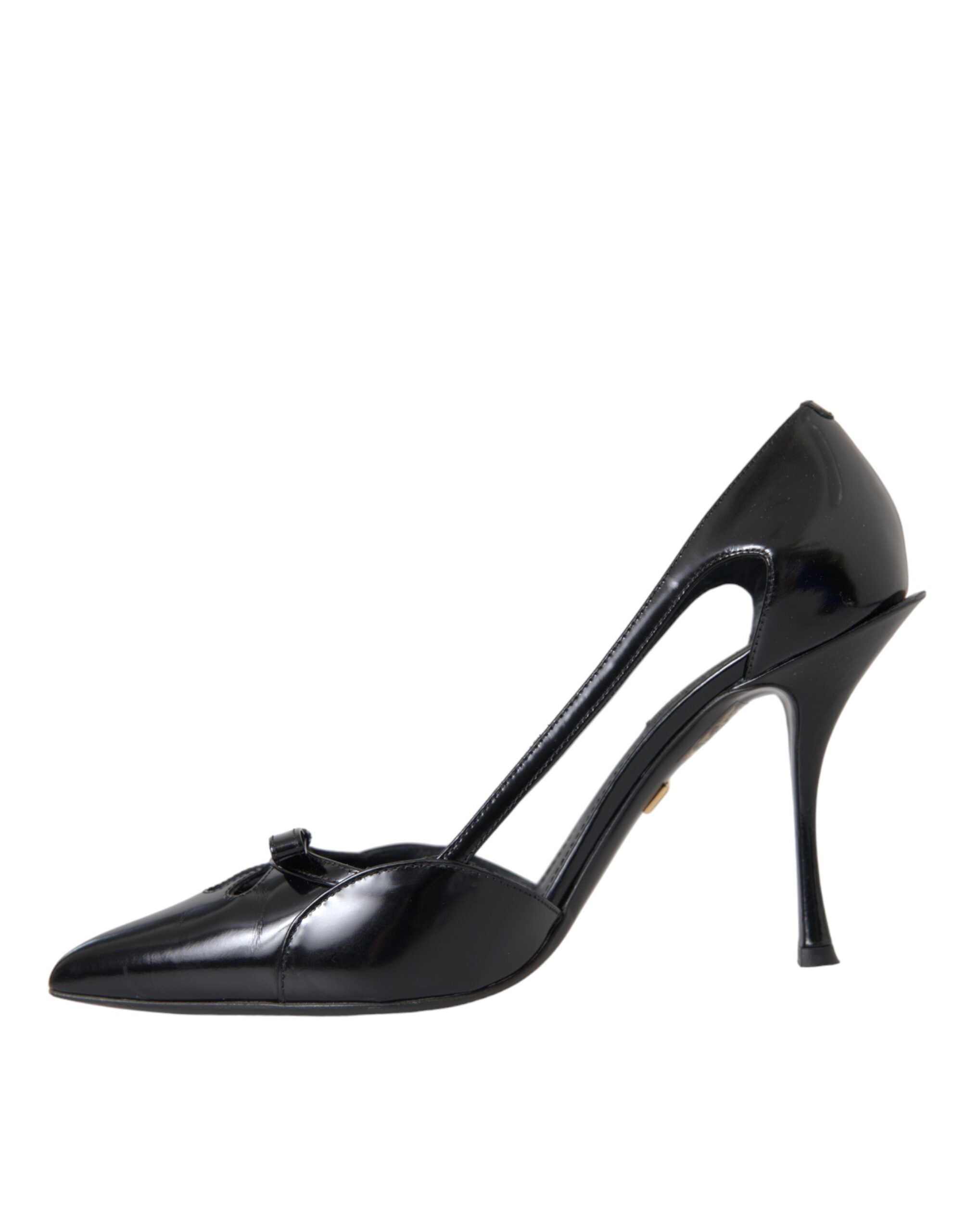 Παπούτσια Dolce & Gabbana Black Calf δερμάτινα με μυτερά τακούνια Pumps