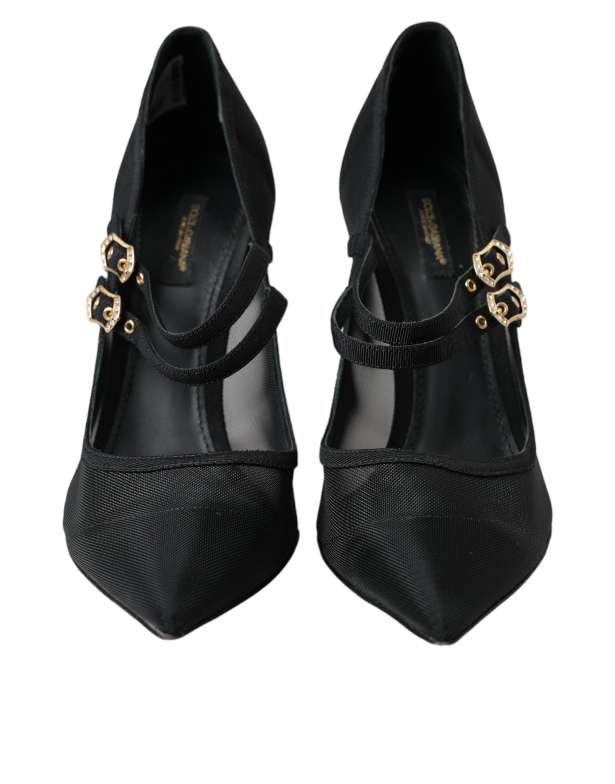 Παπούτσια Dolce & Gabbana Black Mesh Mary Janes Heels Pumps