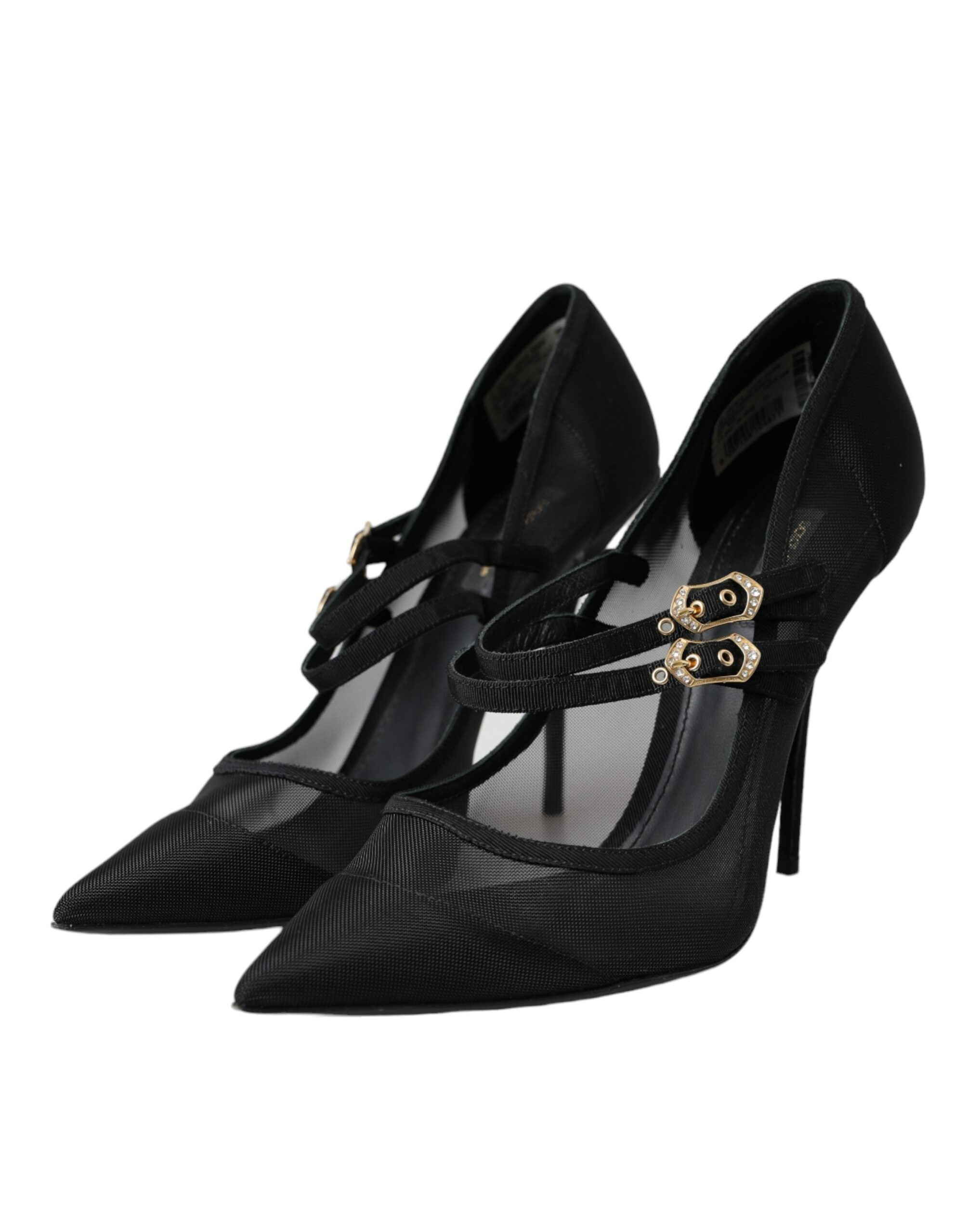 Παπούτσια Dolce & Gabbana Black Mesh Mary Janes Heels Pumps