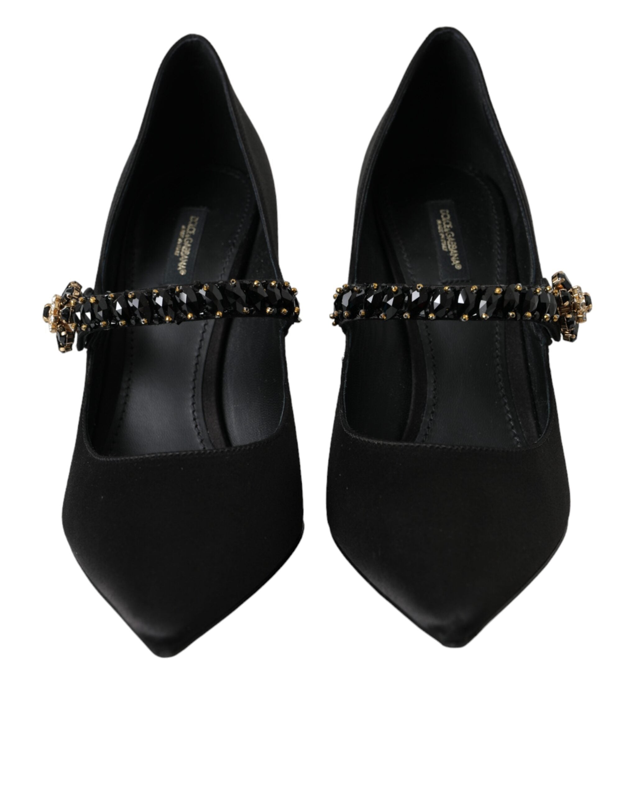 Παπούτσια Dolce & Gabbana Black Mary Jane Crystal Heels Pumps