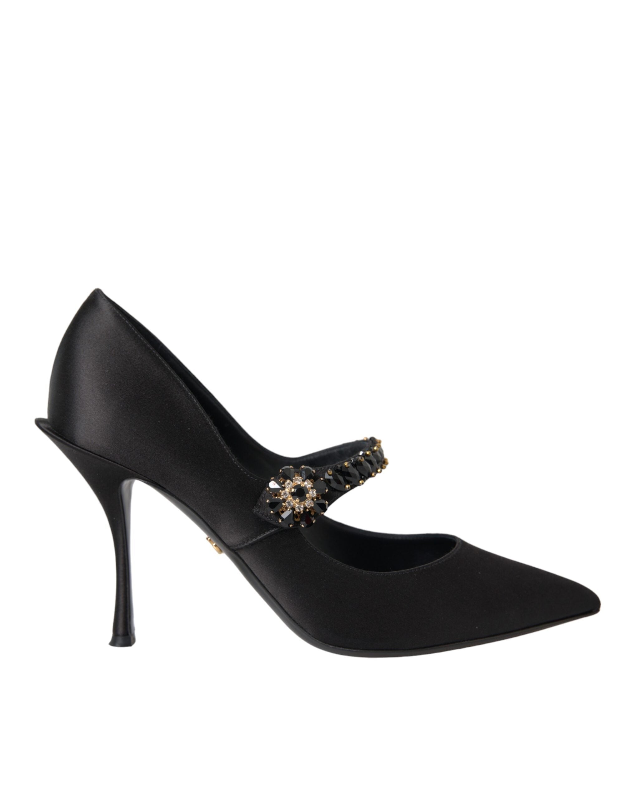 Παπούτσια Dolce & Gabbana Black Mary Jane Crystal Heels Pumps