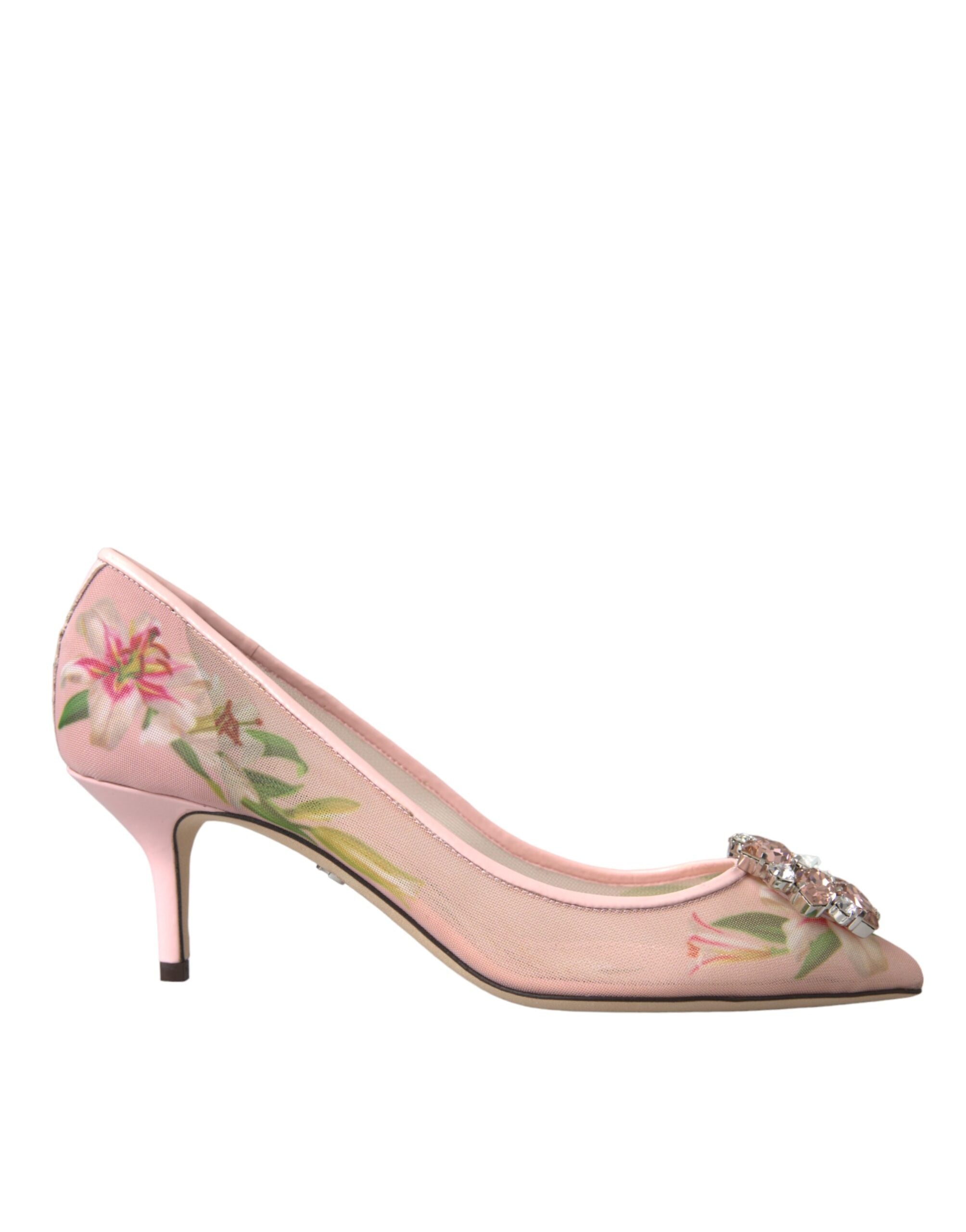 Παπούτσια Dolce & Gabbana Pink Floral Crystal Bellucci Pumps