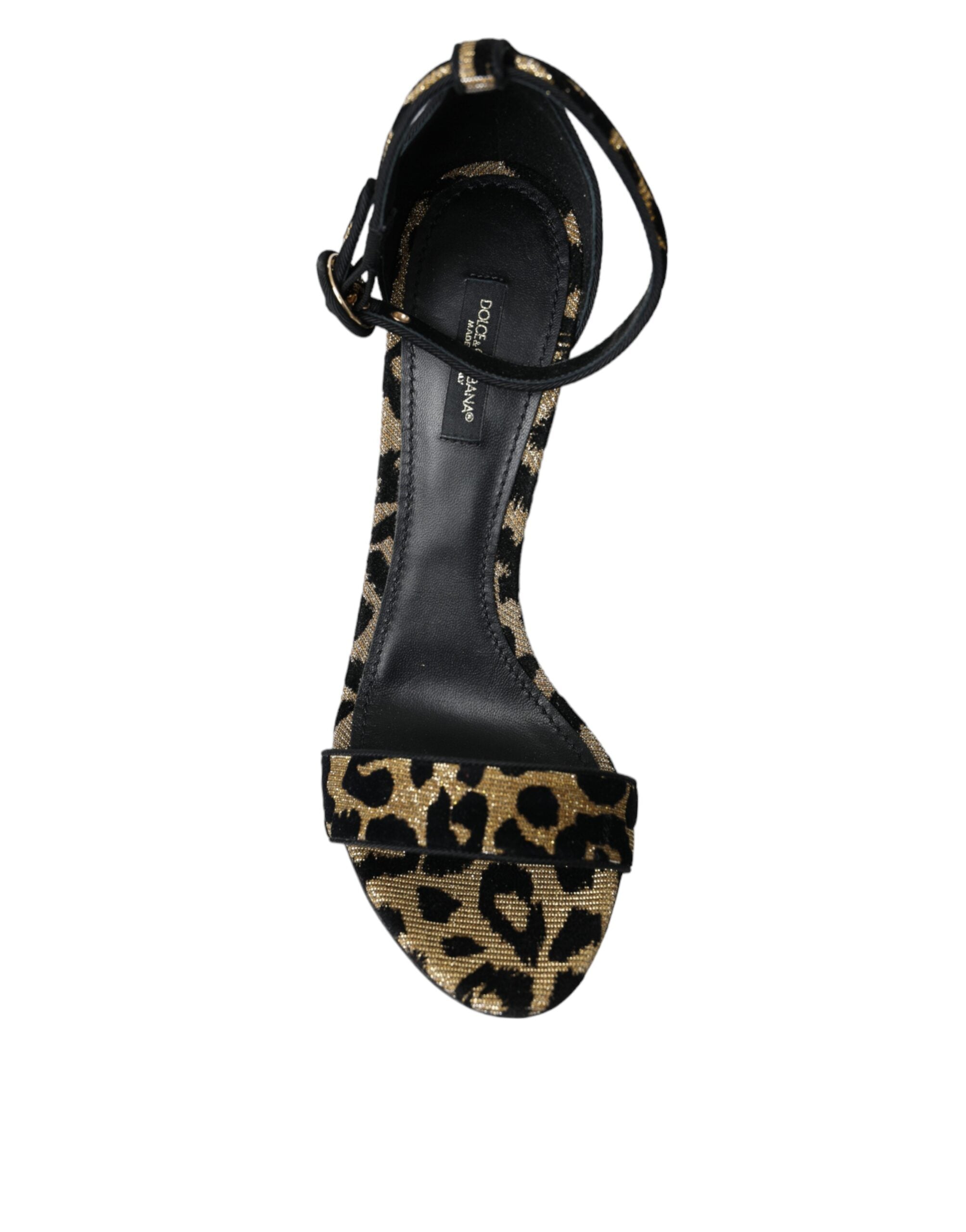 Παπούτσια Dolce & Gabbana Gold Leopard Lurex ψηλοτάκουνα σανδάλια