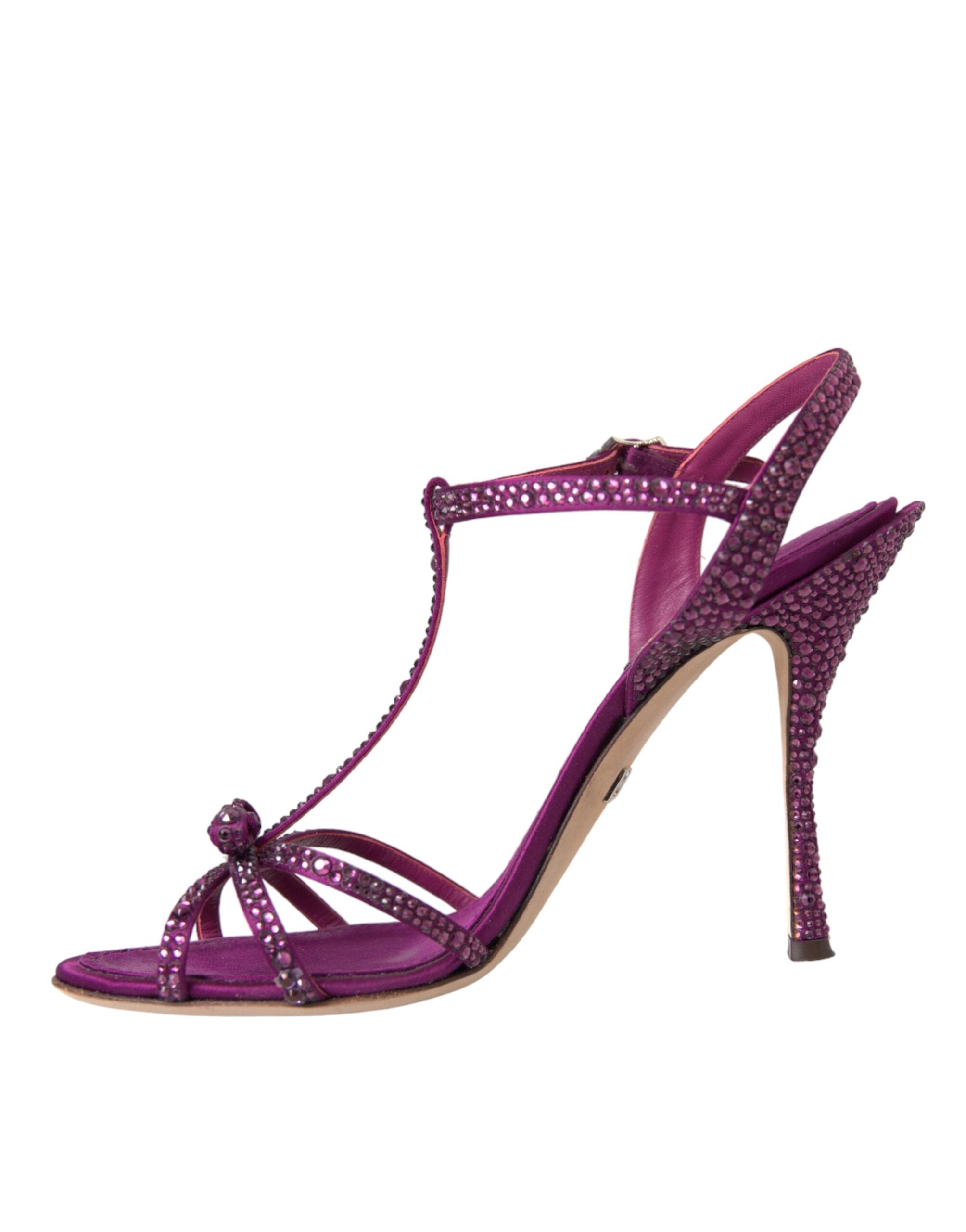 Dolce & Gabbana Purple Strass Γόβες με Γόβες Σανδάλια Παπούτσια