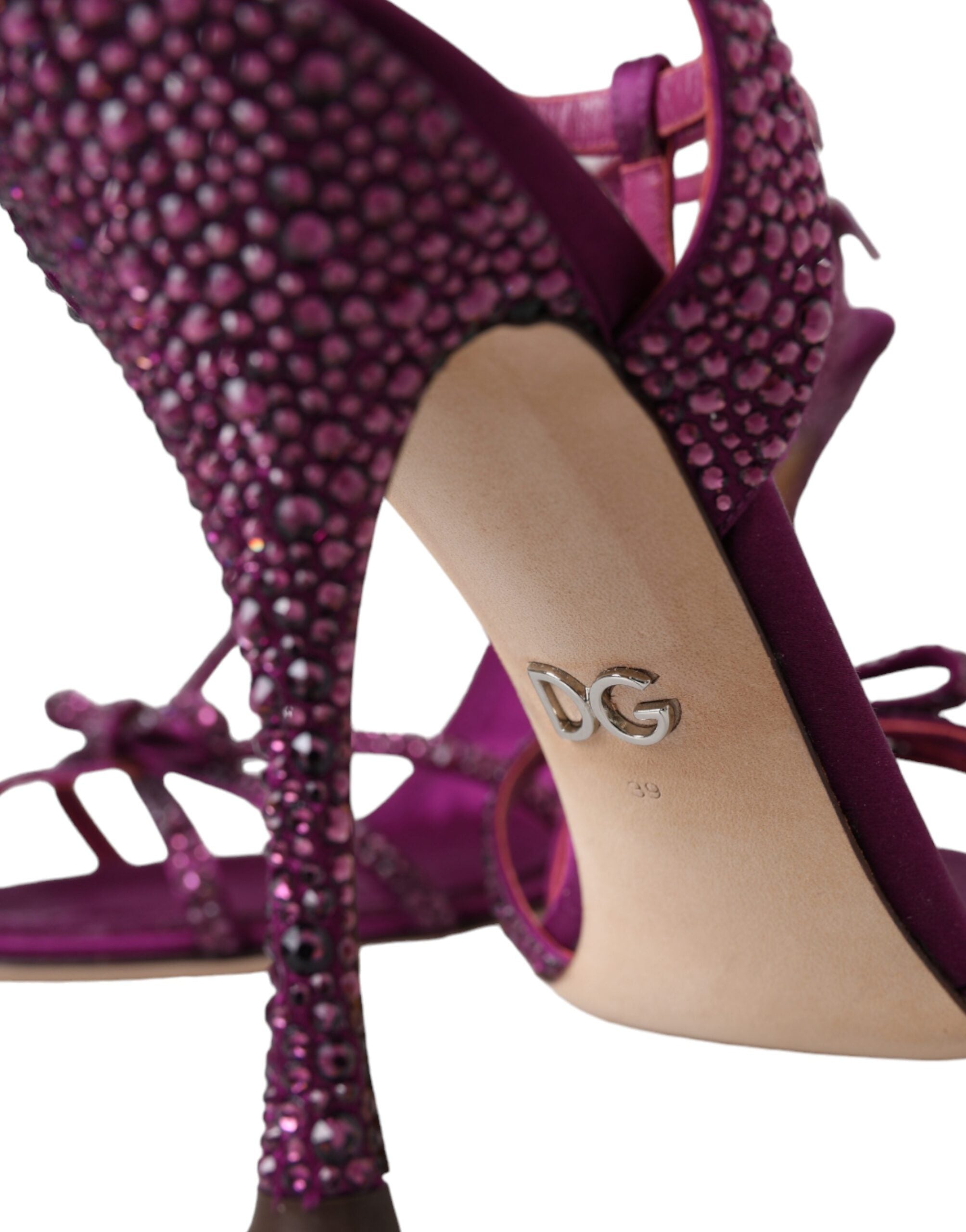 Dolce & Gabbana Purple Strass Γόβες με Γόβες Σανδάλια Παπούτσια