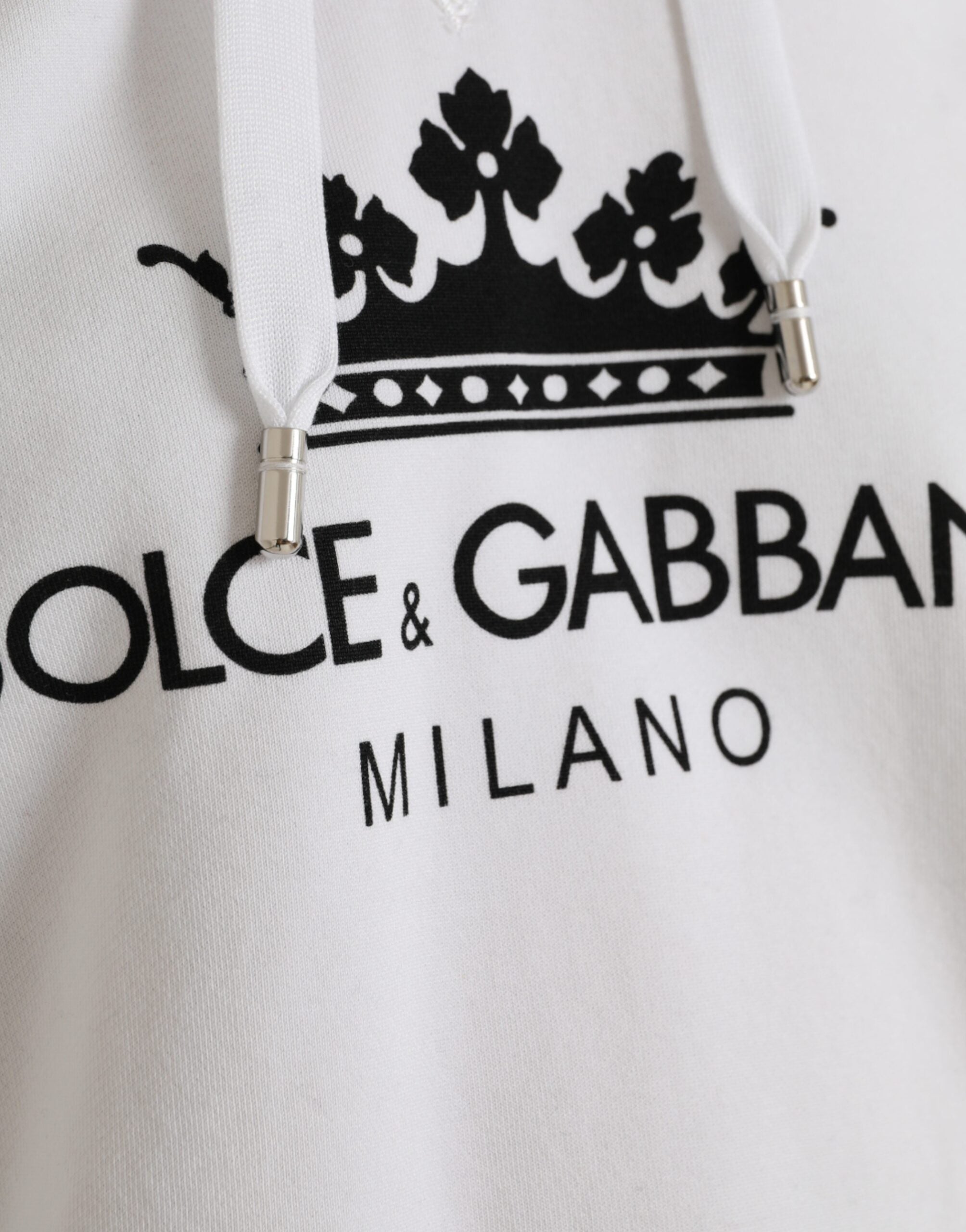 Πουλόβερ πουλόβερ με κουκούλα Dolce & Gabbana White Cotton Logo