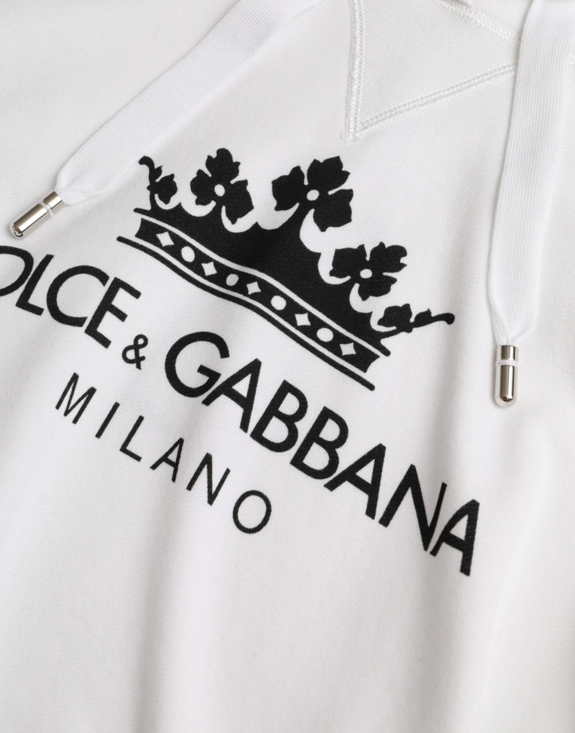 Πουλόβερ πουλόβερ με κουκούλα Dolce & Gabbana White Cotton Logo