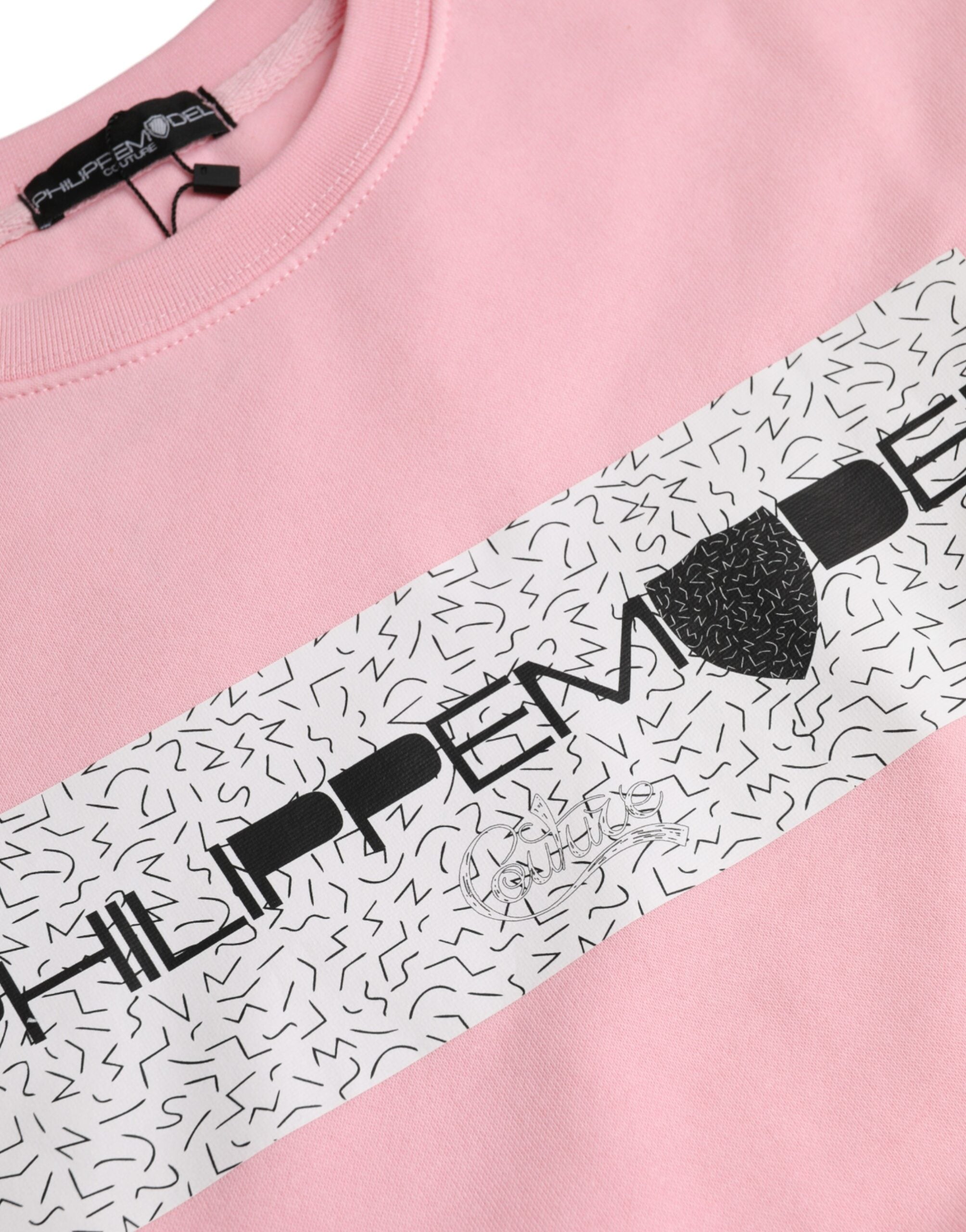 Philippe Model Pink Cotton Logo Long Sleeves Pullover Sweater