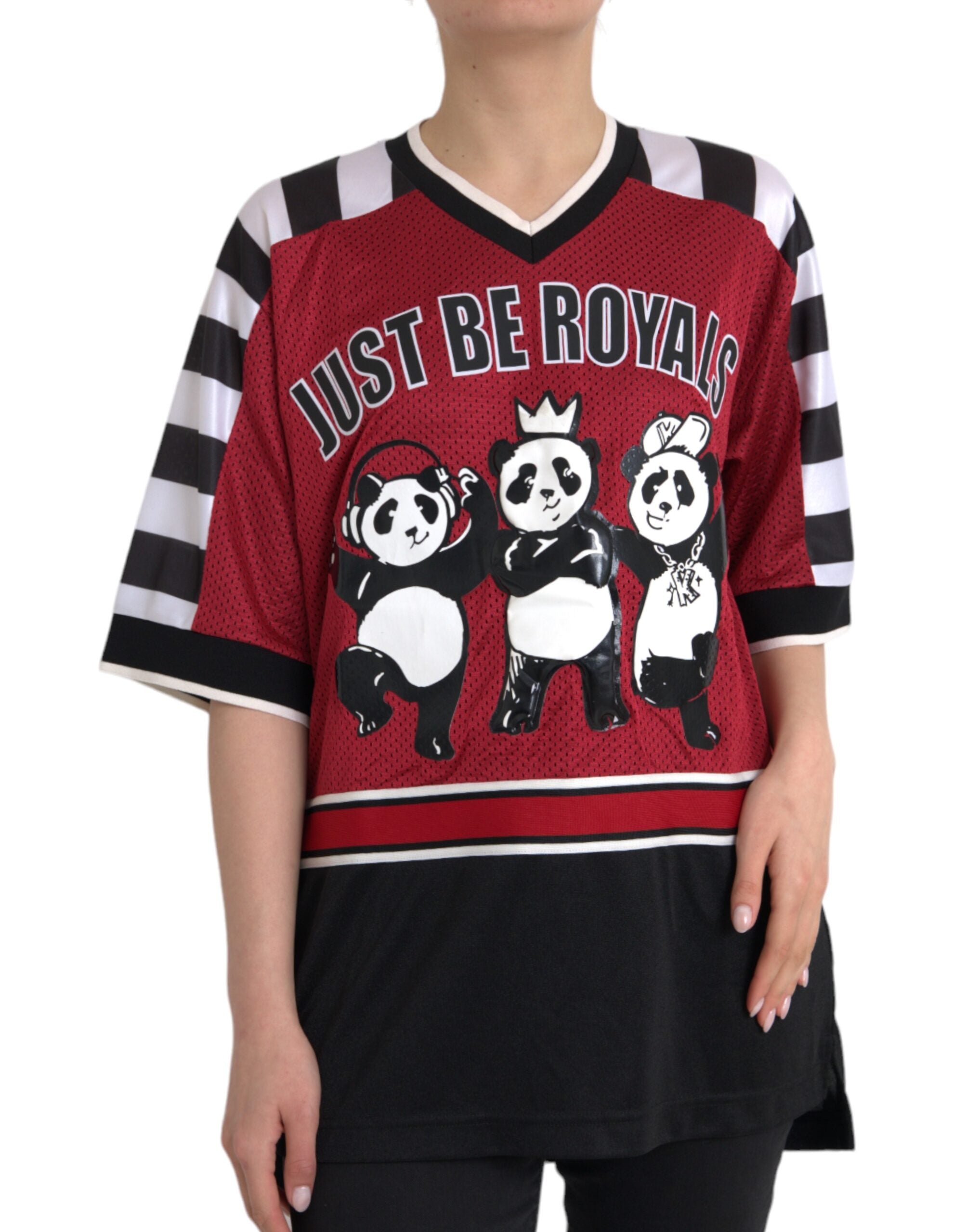 Μπλουζάκι Dolce & Gabbana Multicolor Royals Panda Oversized