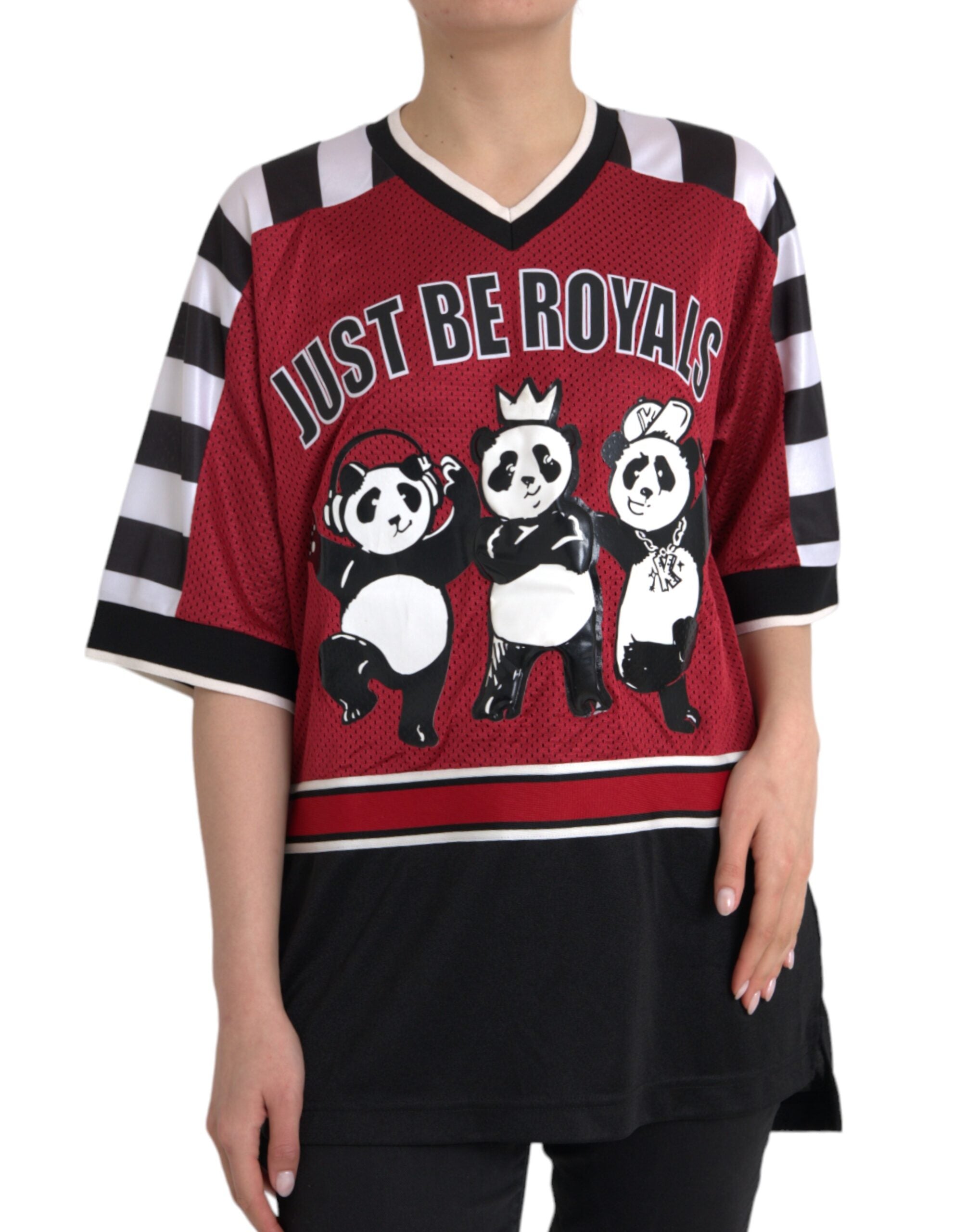 Μπλουζάκι Dolce & Gabbana Multicolor Royals Panda Oversized