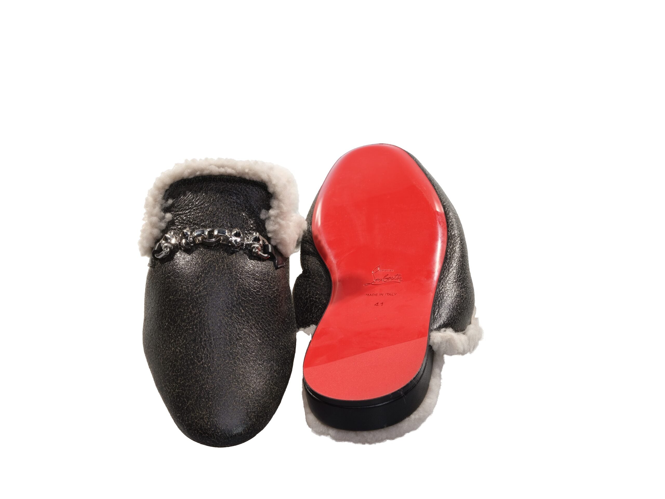 Christian Louboutin Woolito Swing Flat Nappa και Shearling Loafers