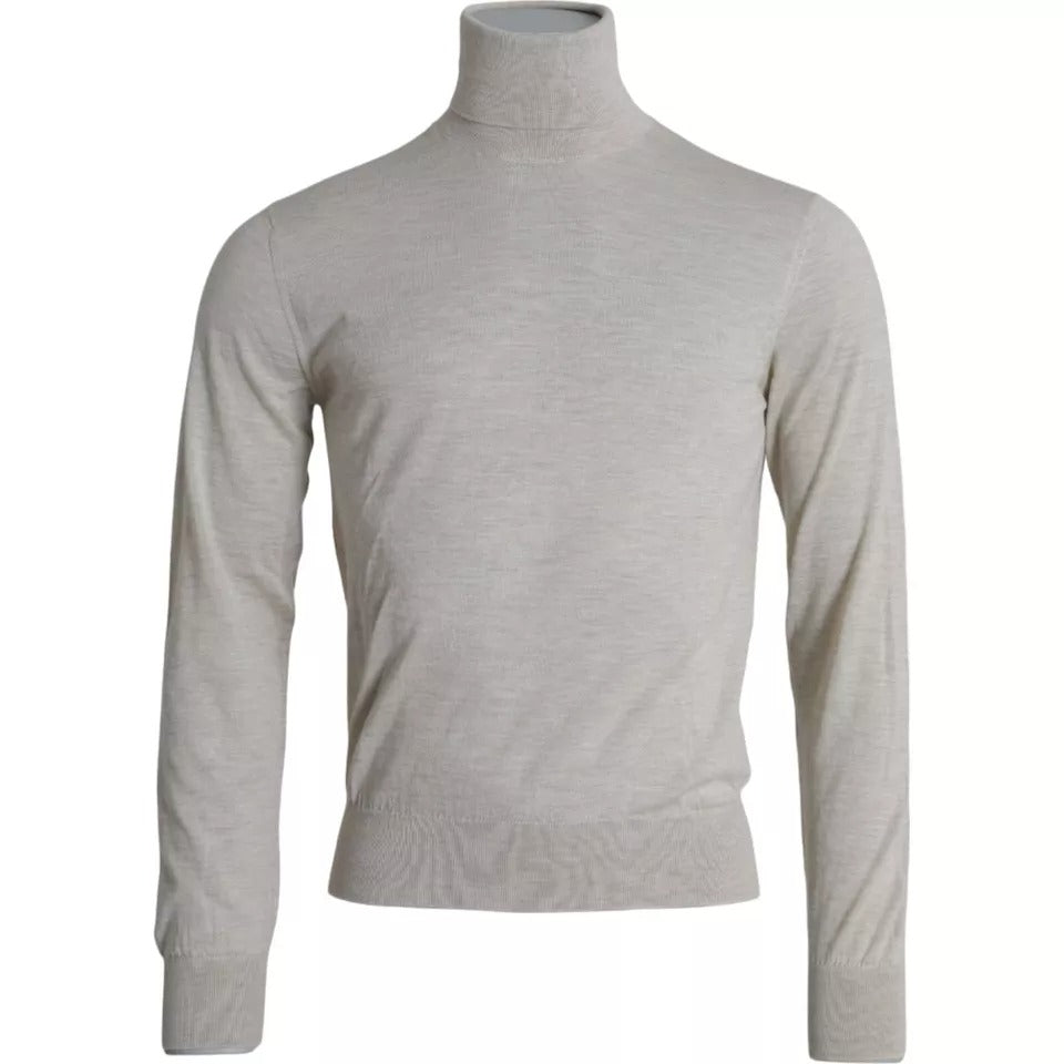 Πουλόβερ Dolce & Gabbana Beige Cashmere Turtleneck πουλόβερ