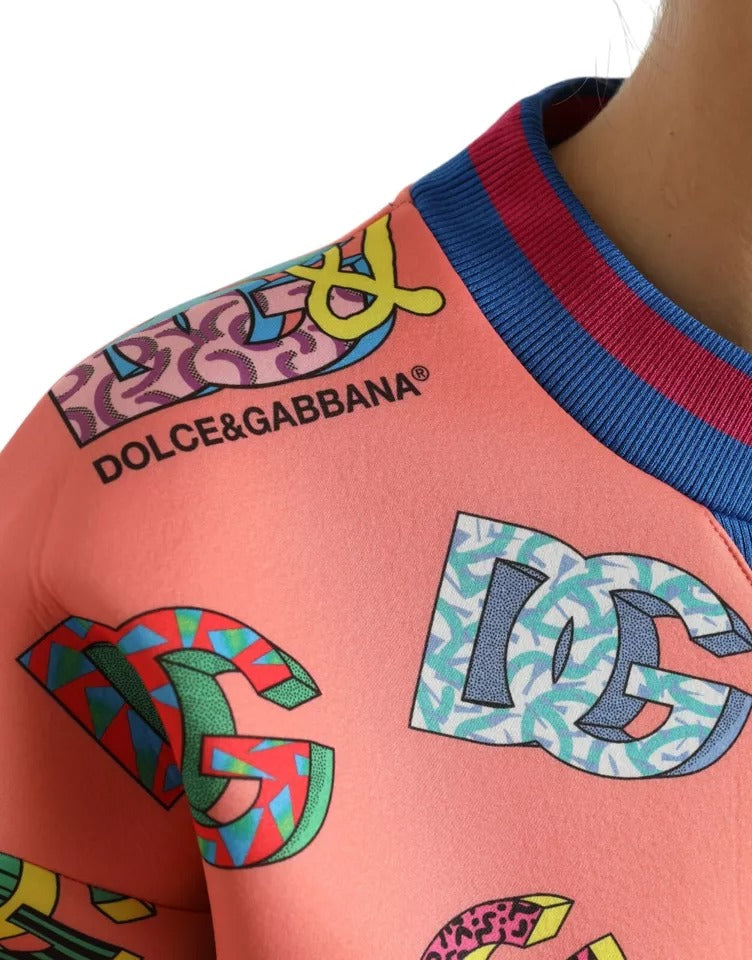 Πουλόβερ φούτερ Dolce & Gabbana Salmon Pink Logo print