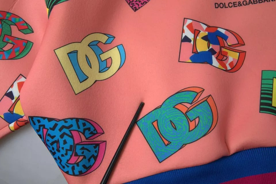 Πουλόβερ φούτερ Dolce & Gabbana Salmon Pink Logo print