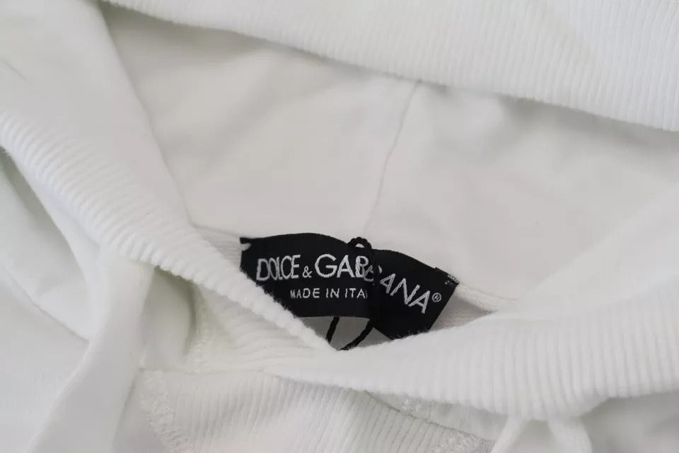 Πουλόβερ Dolce & Gabbana με λευκή βαμβακερή κουκούλα