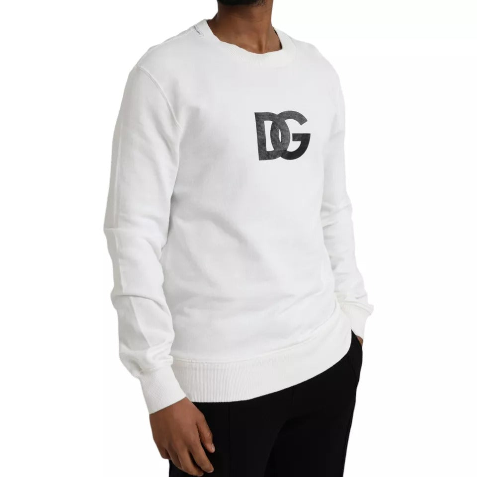 Πουλόβερ Dolce & Gabbana White Logo Cotton Crew Neck πουλόβερ