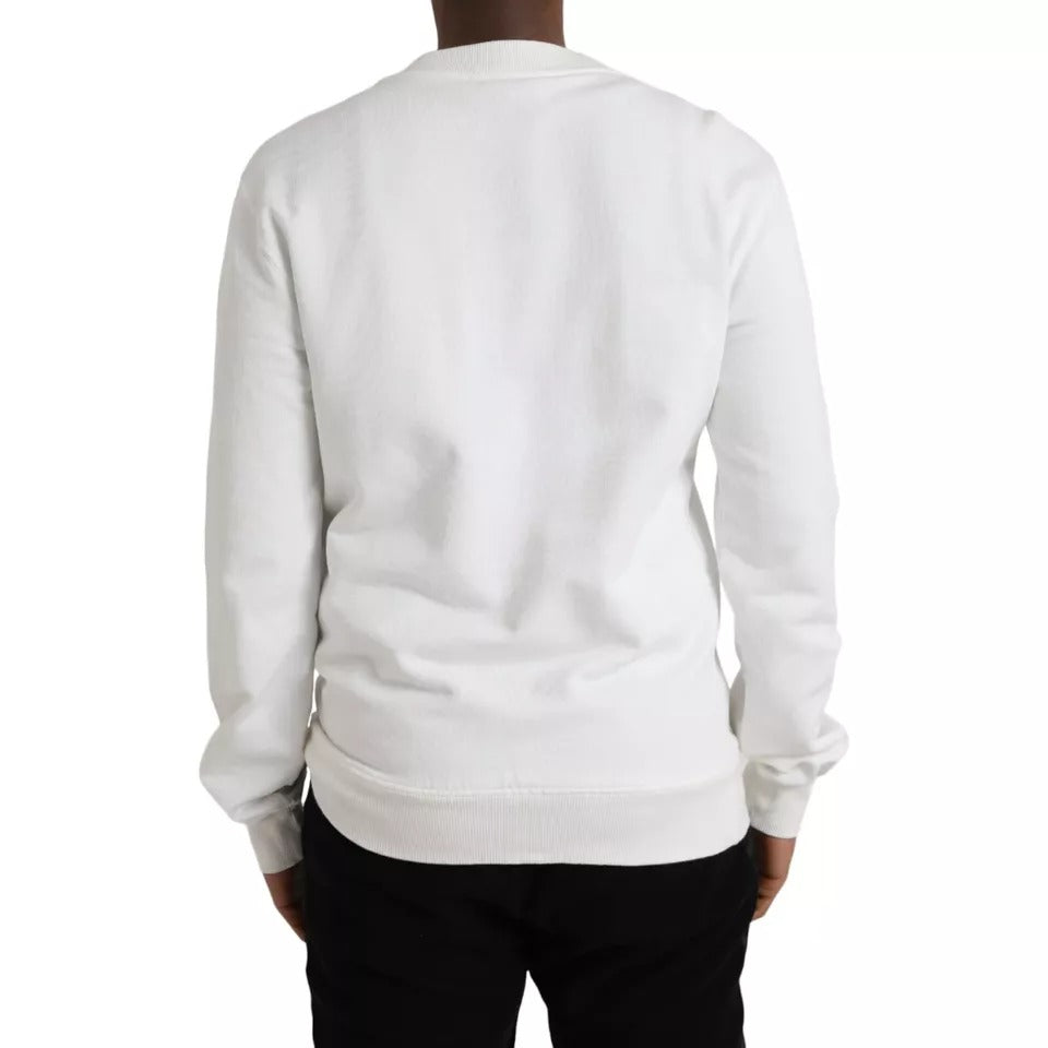 Πουλόβερ Dolce & Gabbana White Logo Cotton Crew Neck πουλόβερ