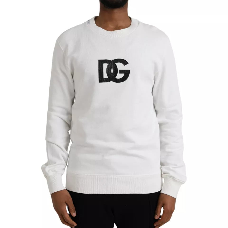 Πουλόβερ Dolce & Gabbana White Logo Cotton Crew Neck πουλόβερ