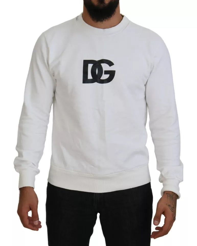 Πουλόβερ Dolce & Gabbana White Logo Cotton Crew Neck πουλόβερ