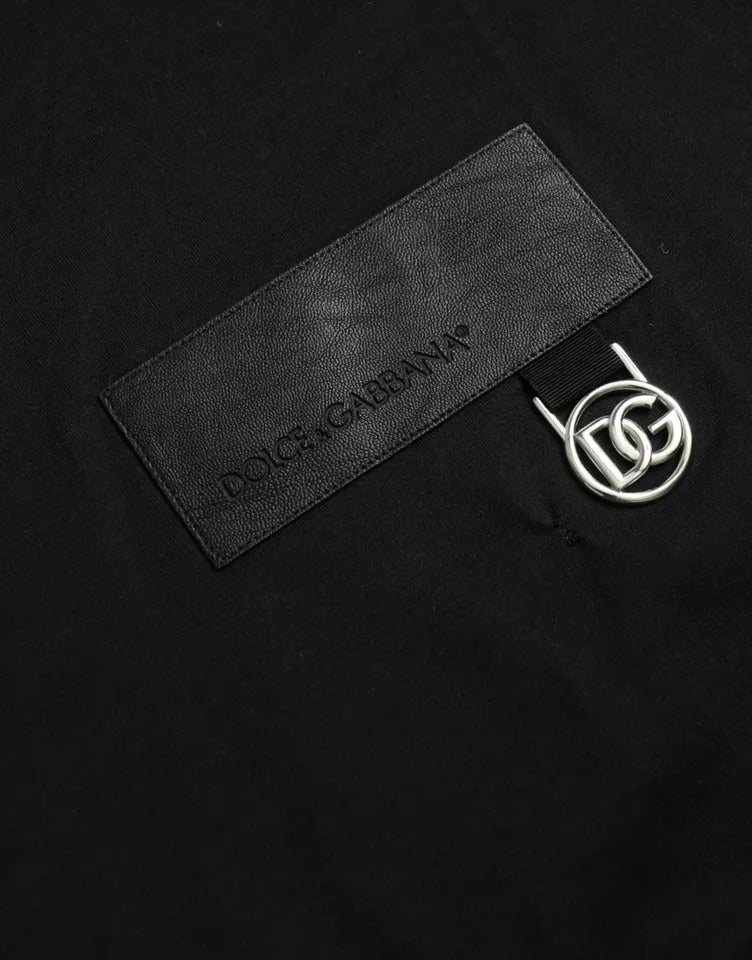 Μπλουζάκι Dolce & Gabbana Black Logo Patch Cotton Crew Neck