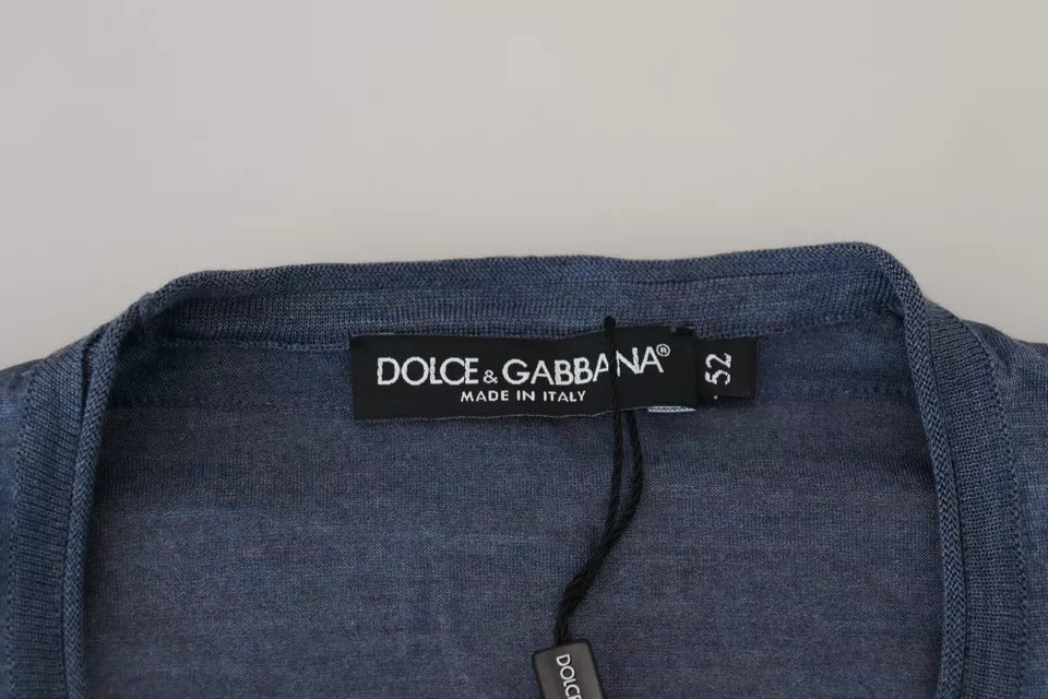 Ανδρικό κοντομάνικο μπλουζάκι Dolce & Gabbana Light Blue Silk