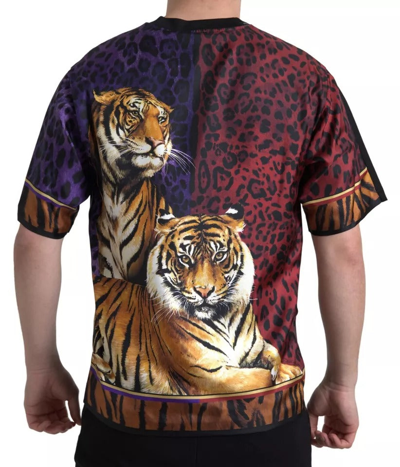 T-shirt Dolce & Gabbana πολύχρωμο TigerPrint Cotton Silk T-shirt