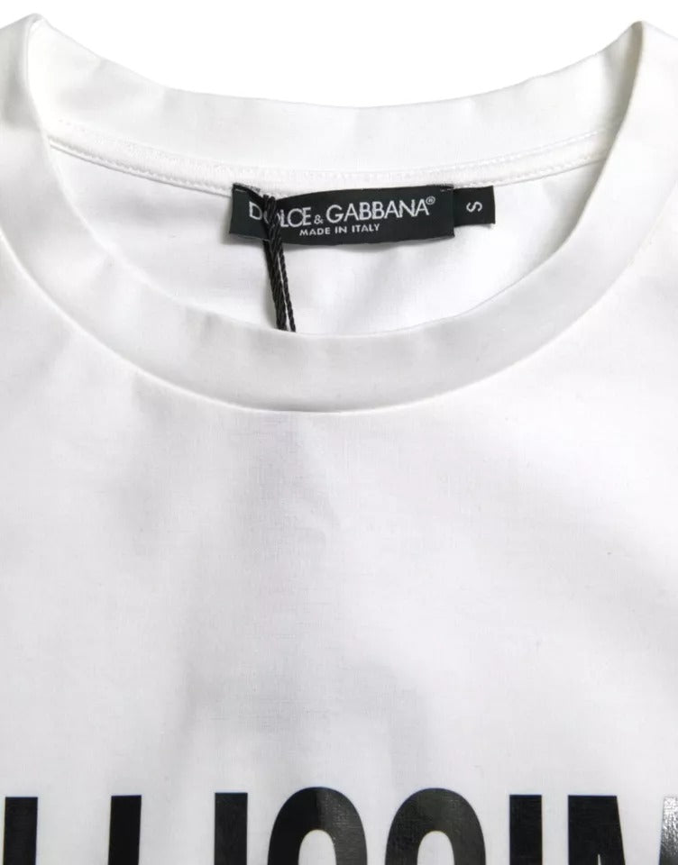 Μπλουζάκι Dolce & Gabbana White Bellissima Cotton Crew Neck