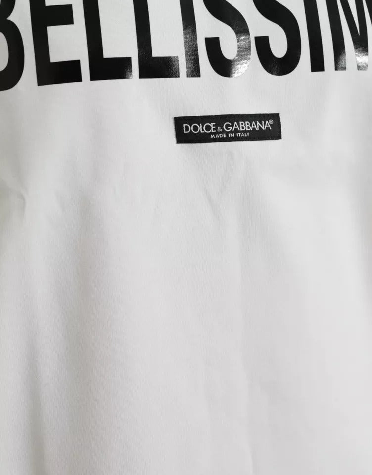 Μπλουζάκι Dolce & Gabbana White Bellissima Cotton Crew Neck