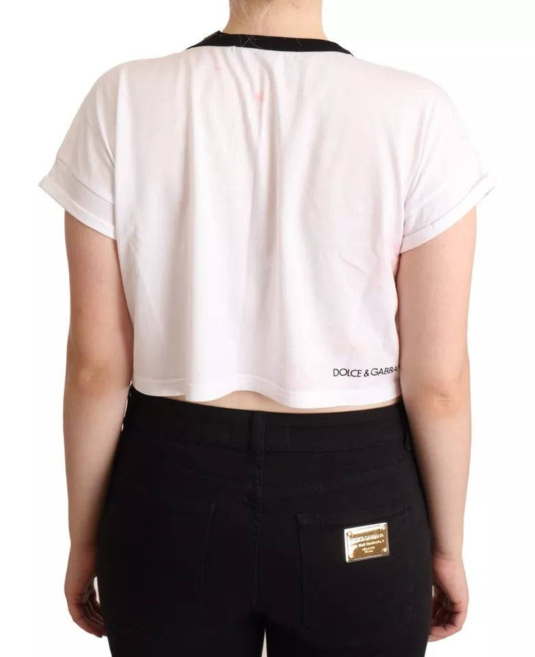 T-shirt Dolce & Gabbana White Forgot Print Short Sleeves Crop