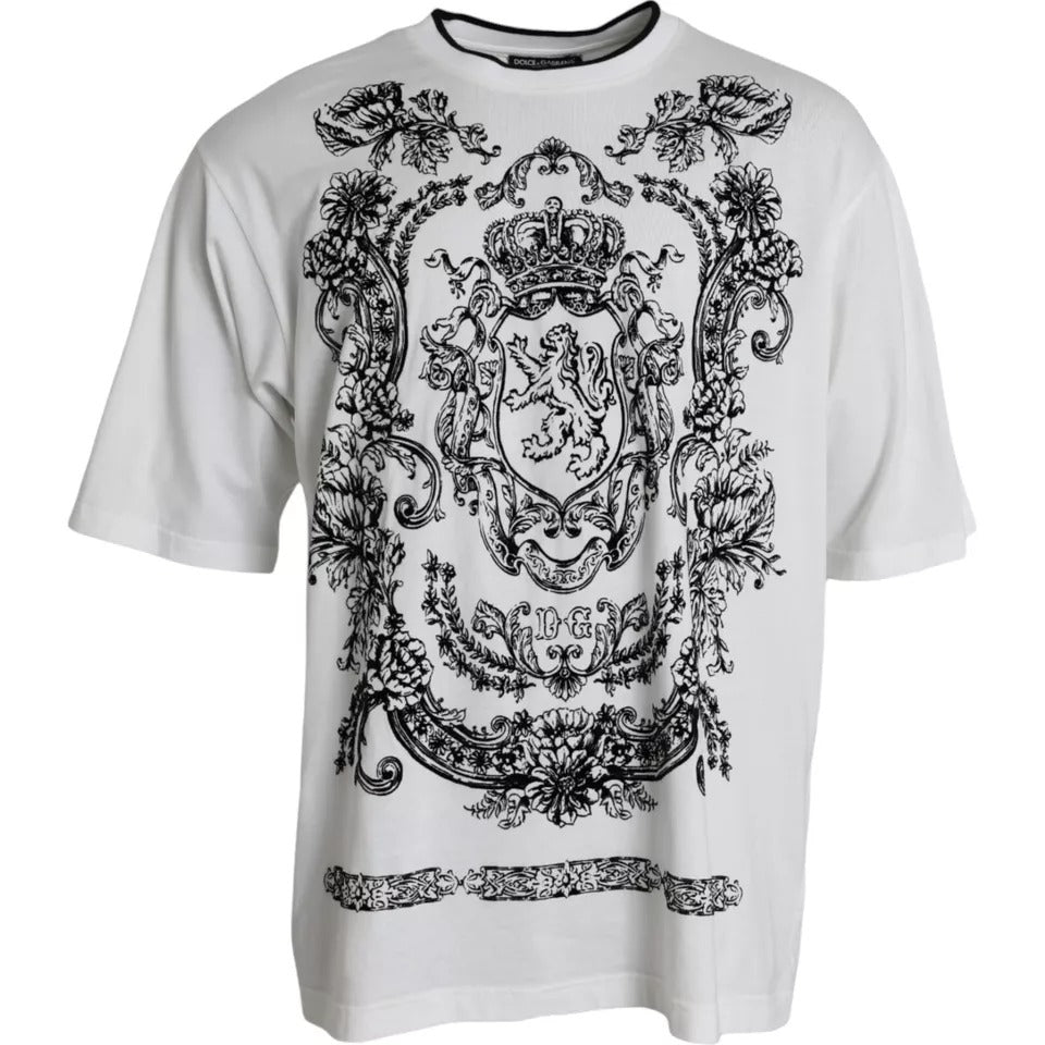 Μπλουζάκι Dolce & Gabbana White Lion Crown Logo Cotton Crewneck T-shirt