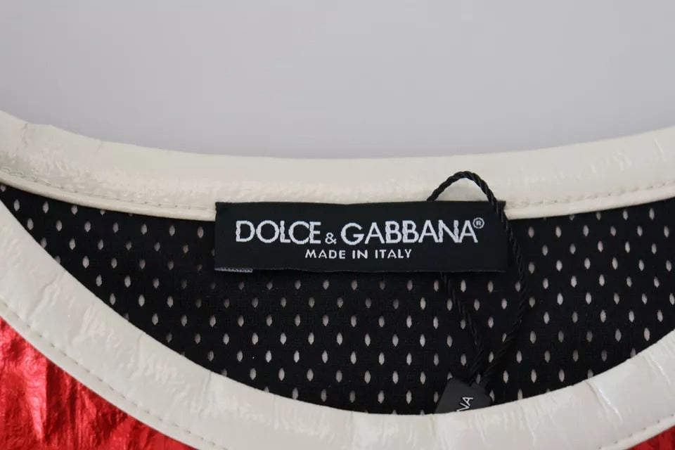 Αμάνικο μπλουζάκι με τύπωμα λογότυπου Dolce & Gabbana Red Nylon