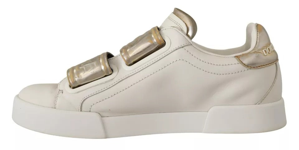 Παπούτσια πάνινα παπούτσια Dolce & Gabbana White Gold Leather Trainers