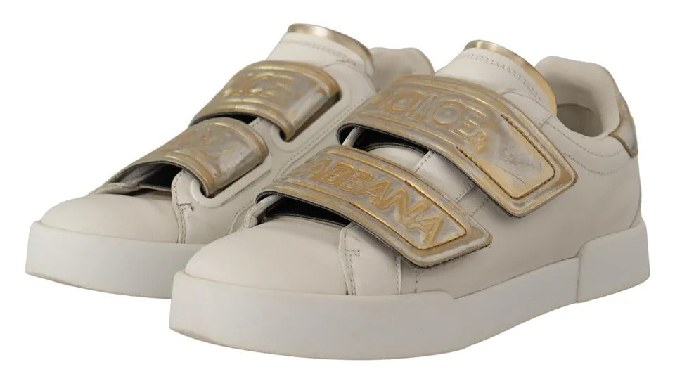 Παπούτσια πάνινα παπούτσια Dolce & Gabbana White Gold Leather Trainers